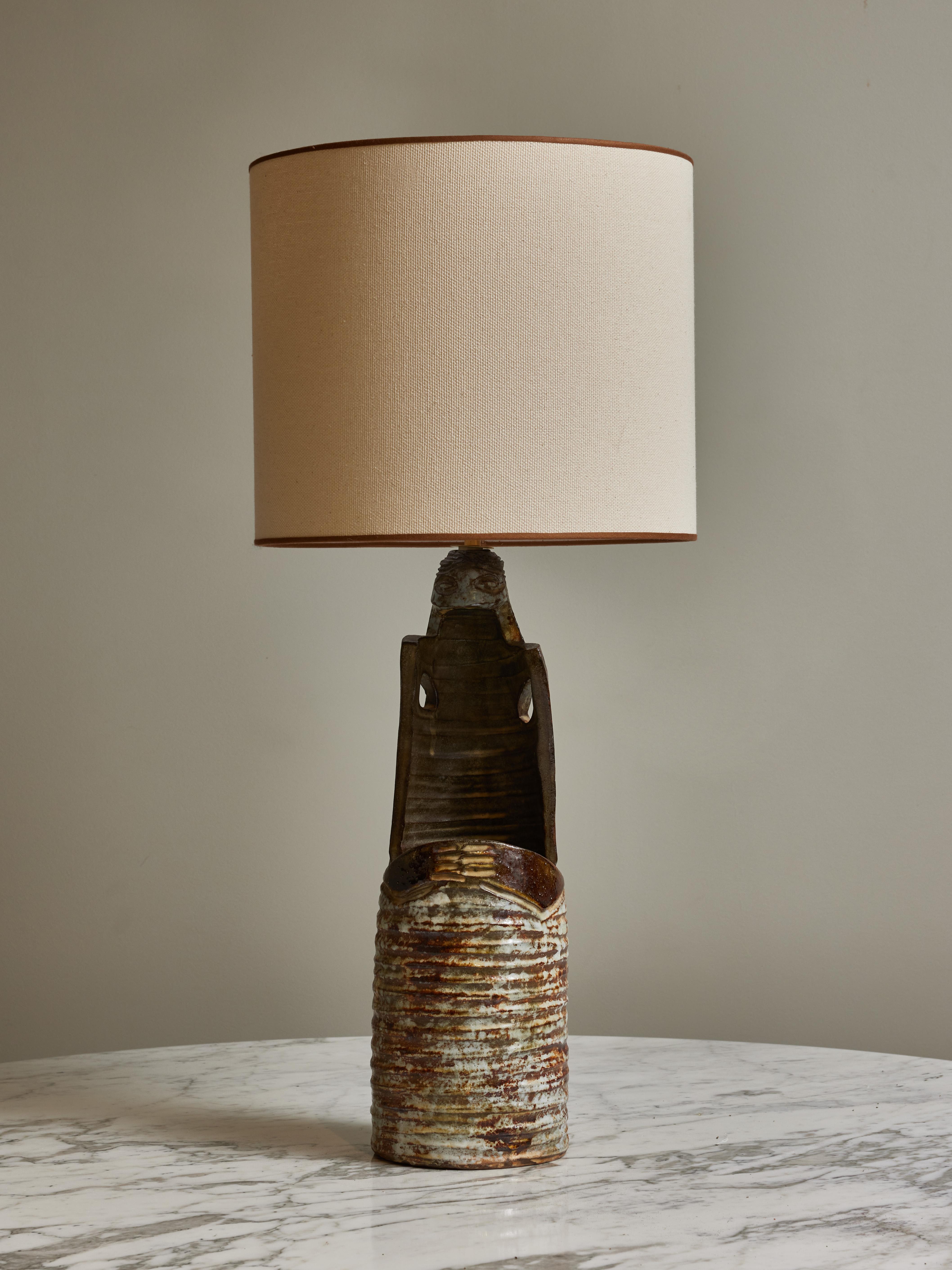 Mid-Century Modern Ceramic Table lamp by Alexandre Kostanda For Sale