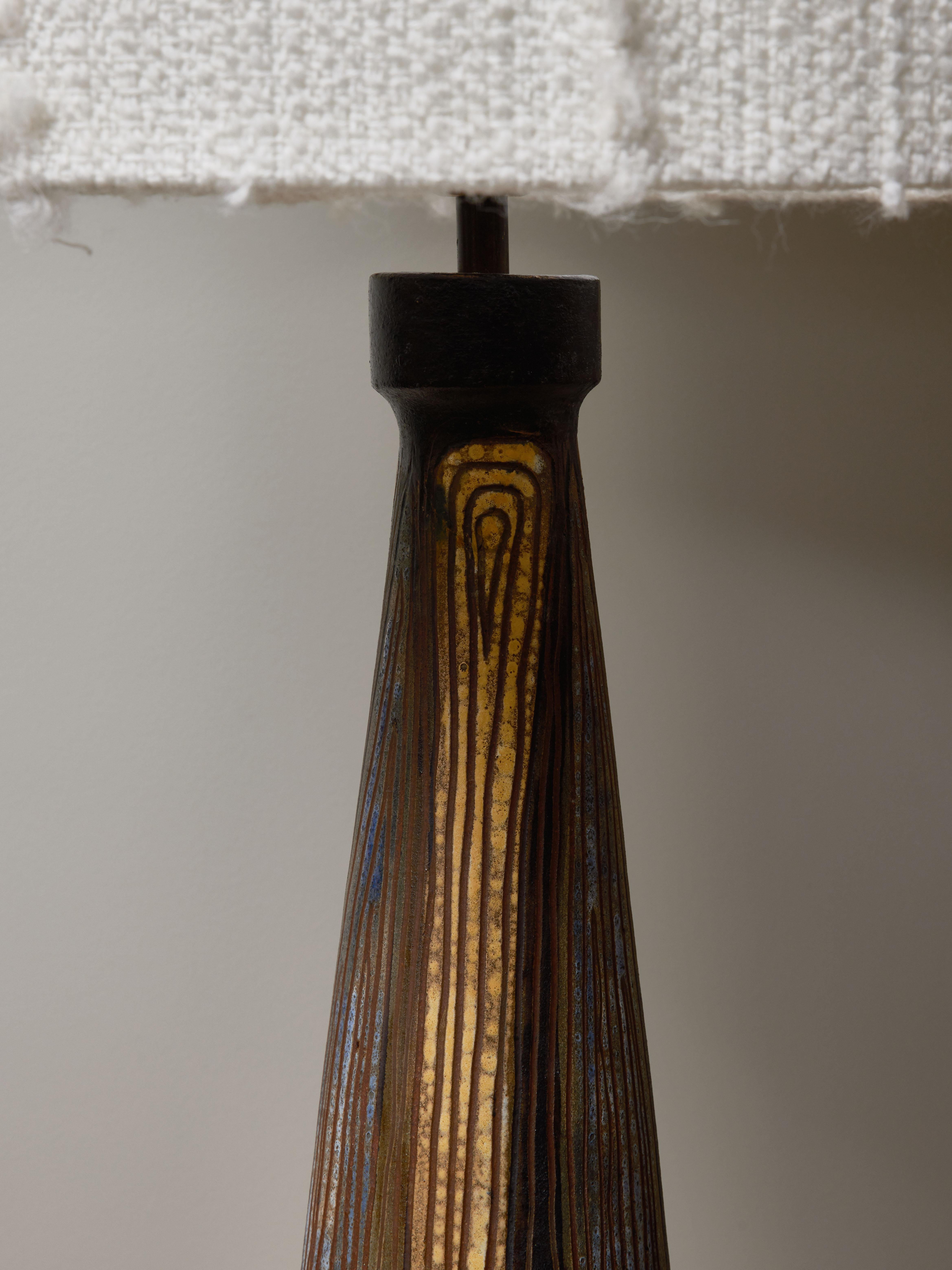 French Ceramic Table Lamp by Alexandre Kostanda For Sale
