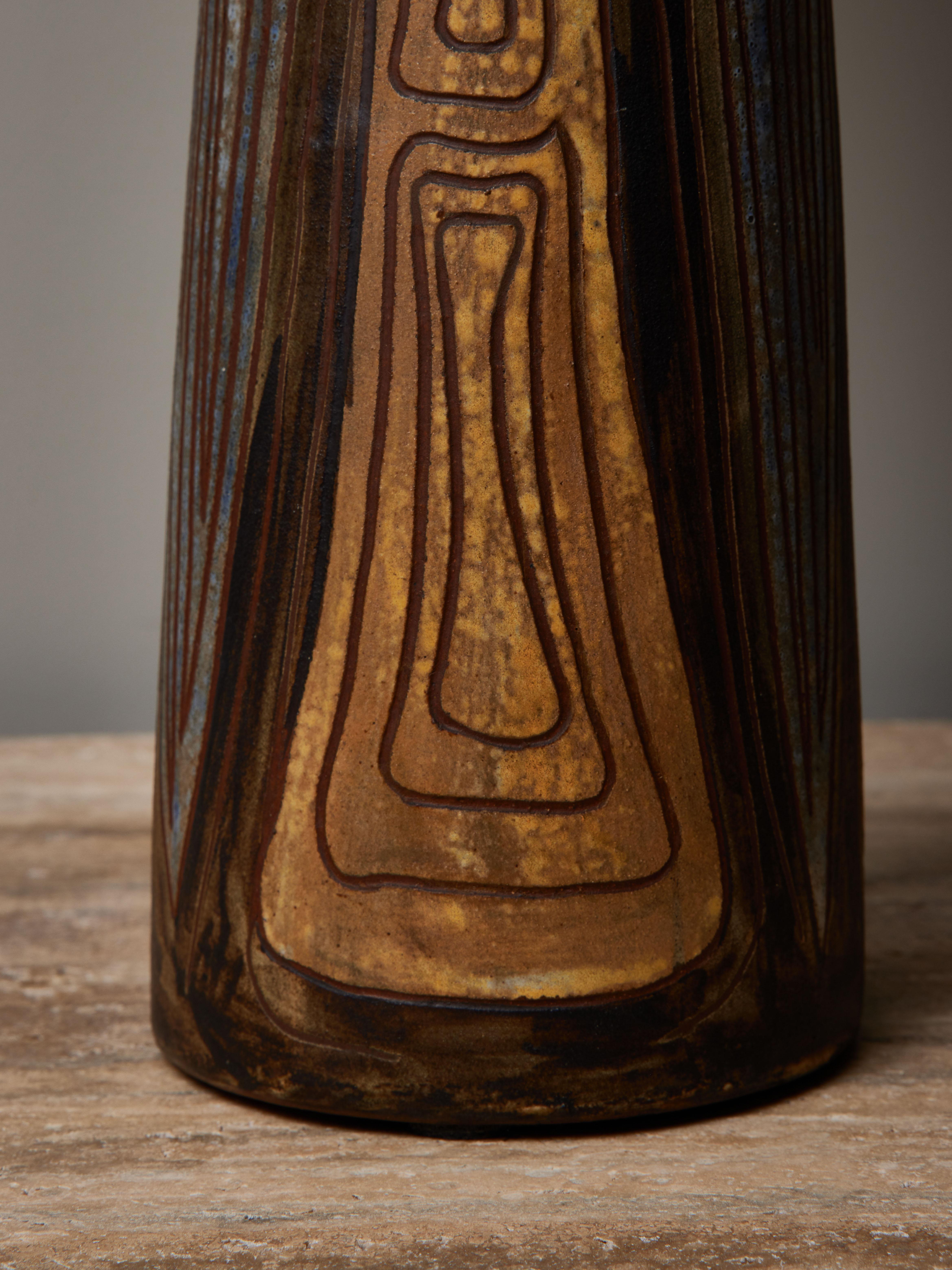 Ceramic Table Lamp by Alexandre Kostanda In Excellent Condition For Sale In Saint-Ouen, IDF