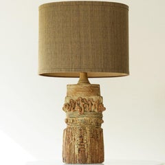 Ceramic Table Lamp by B. Rooke, New Lampshade by R. Houben, 1970