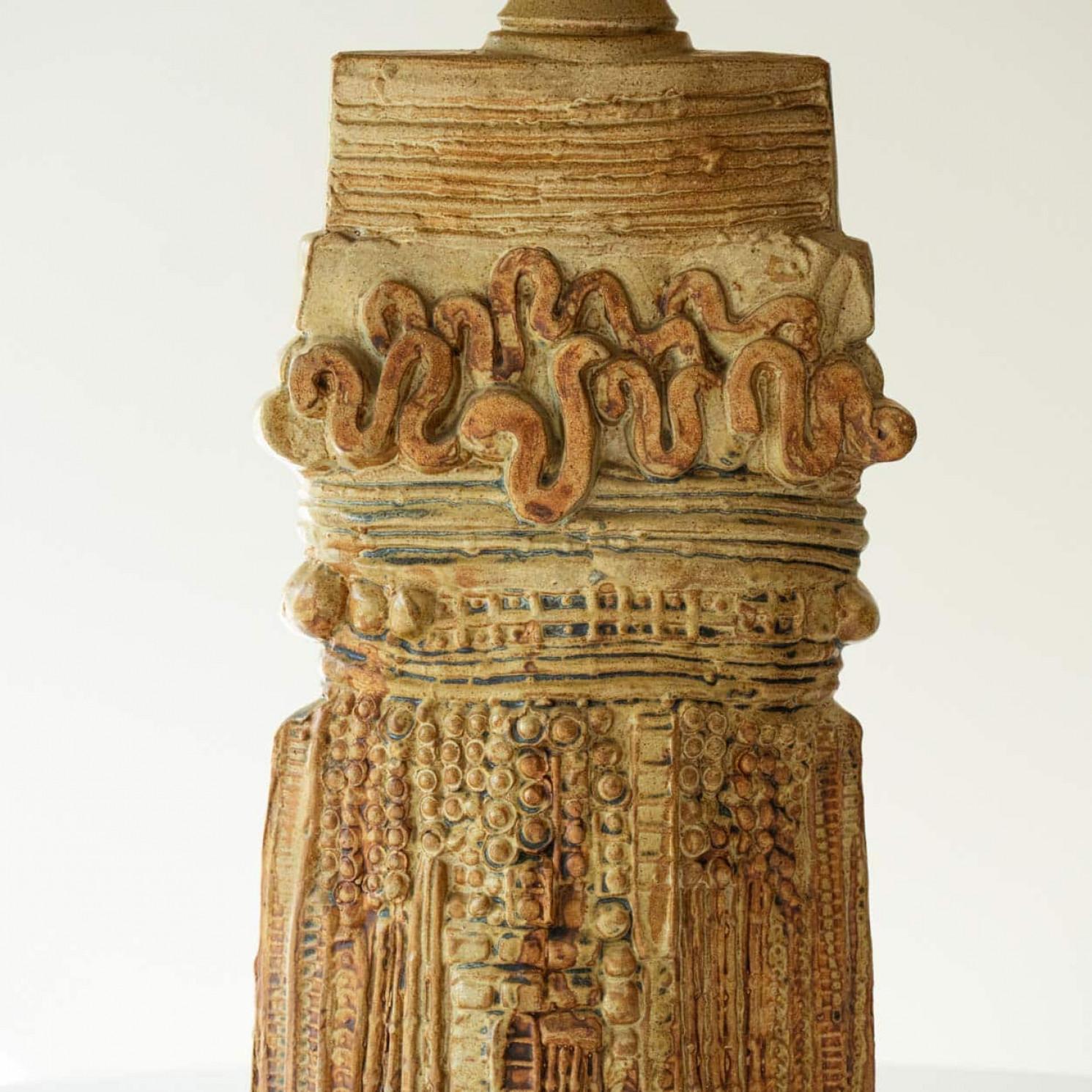 Ceramic Table Lamp by B. Rooke, New Lampshade by R. Houben, 1970 (Keramik) im Angebot