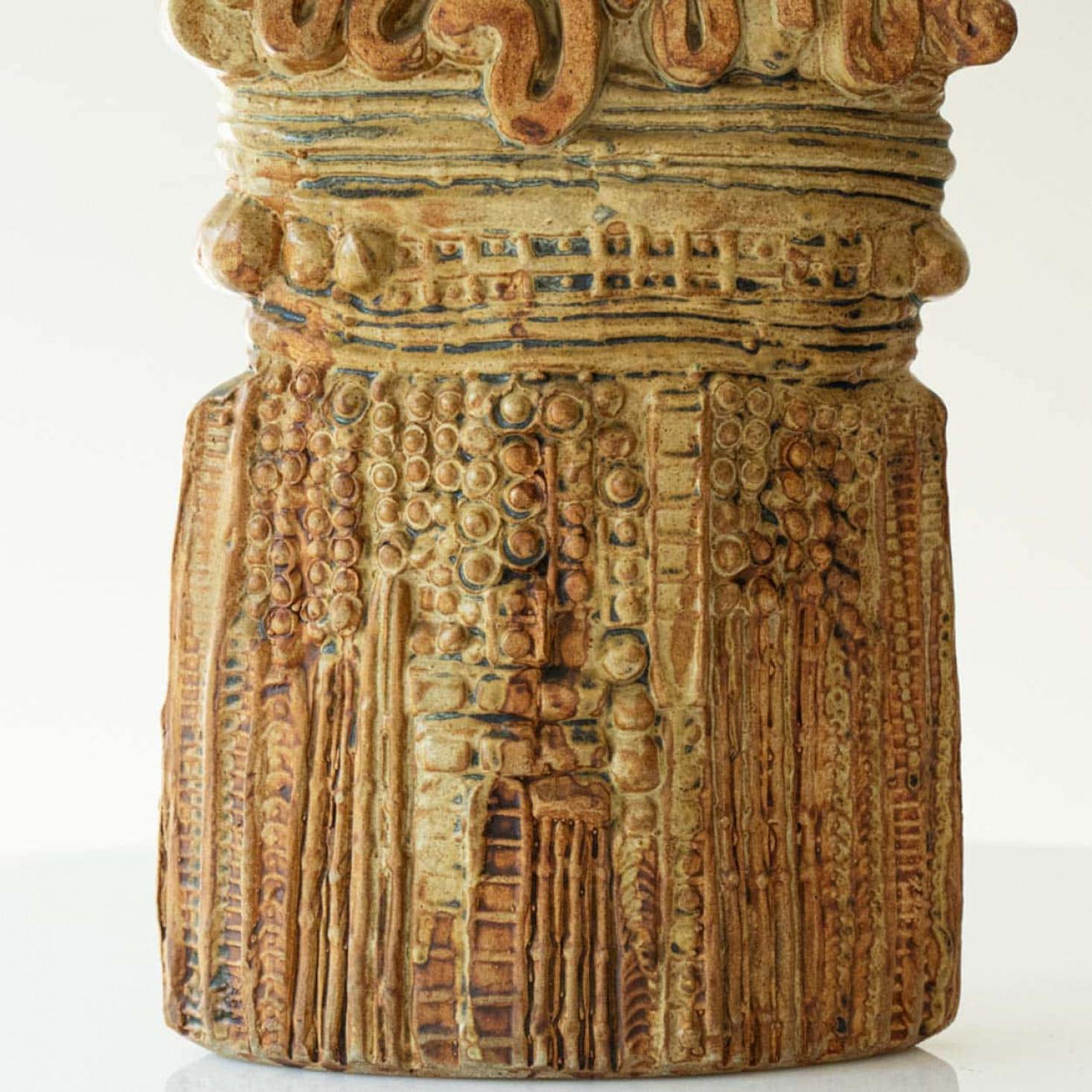 Ceramic Table Lamp by B. Rooke, New Lampshade by R. Houben, 1970 in vendita 1