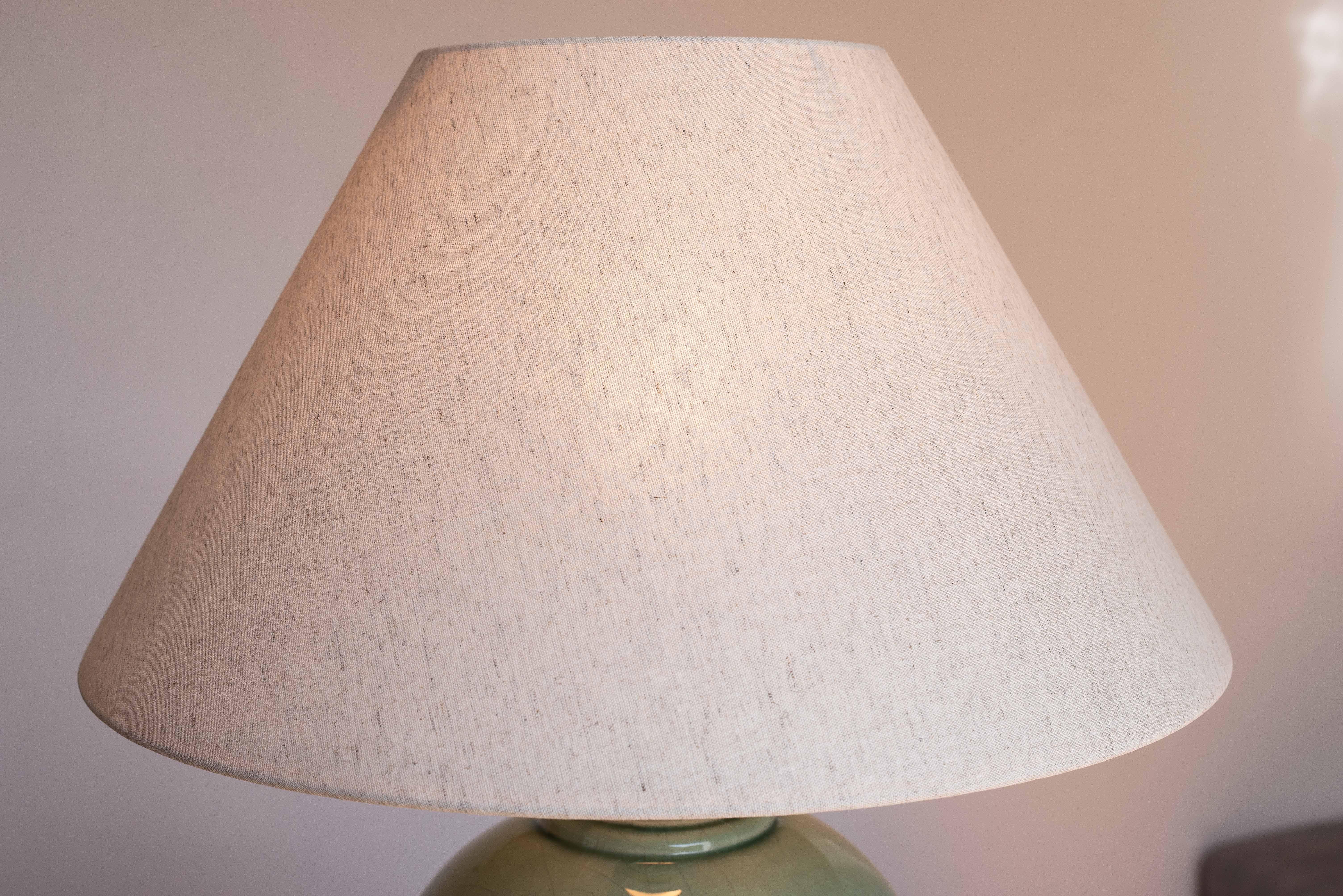 Lampe de table en céramique de Charolles, Faience Greene & Greene Greene, France, années 1980 en vente 2