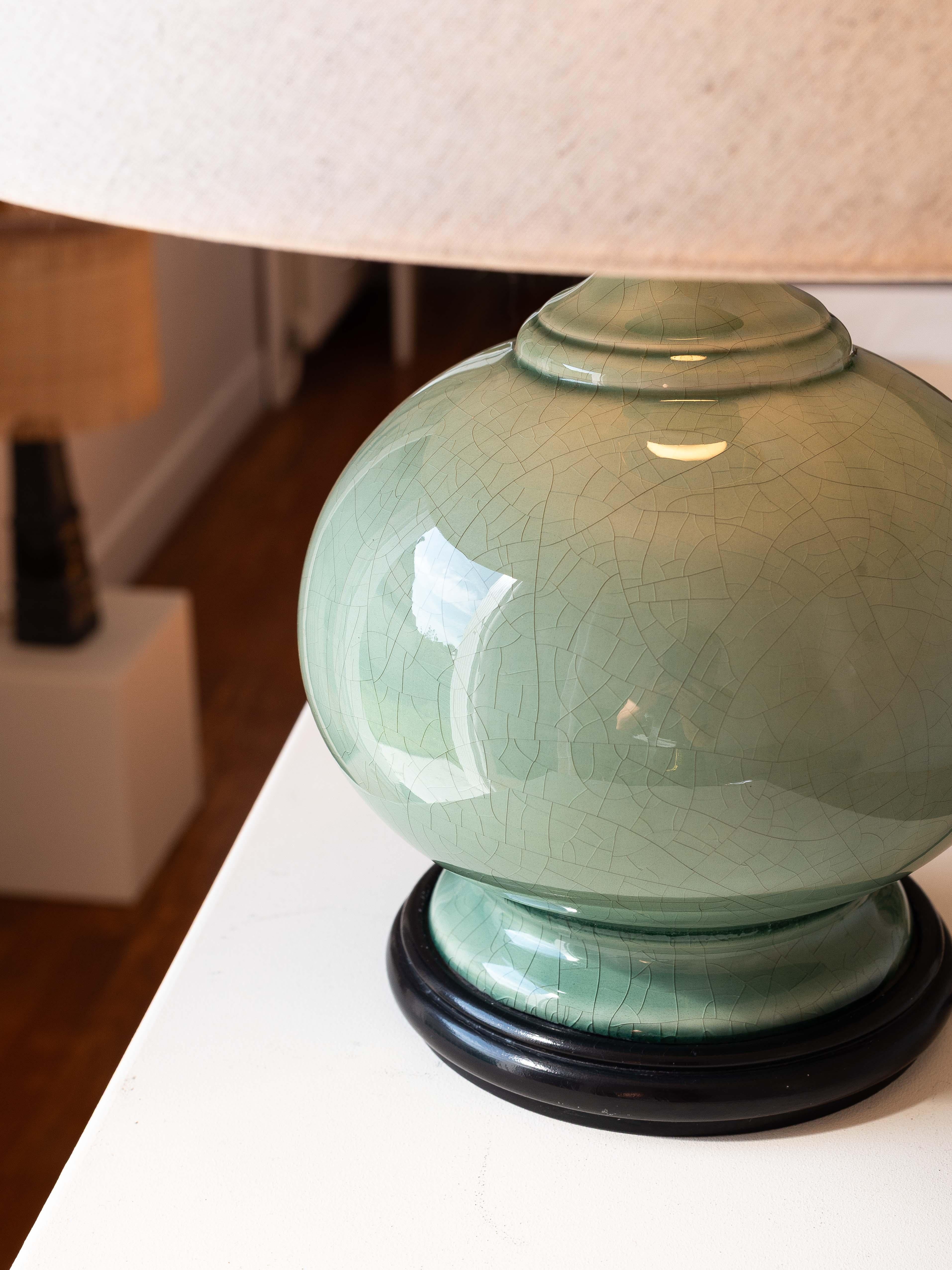 Céramique Lampe de table en céramique de Charolles, Faience Greene & Greene Greene, France, années 1980 en vente