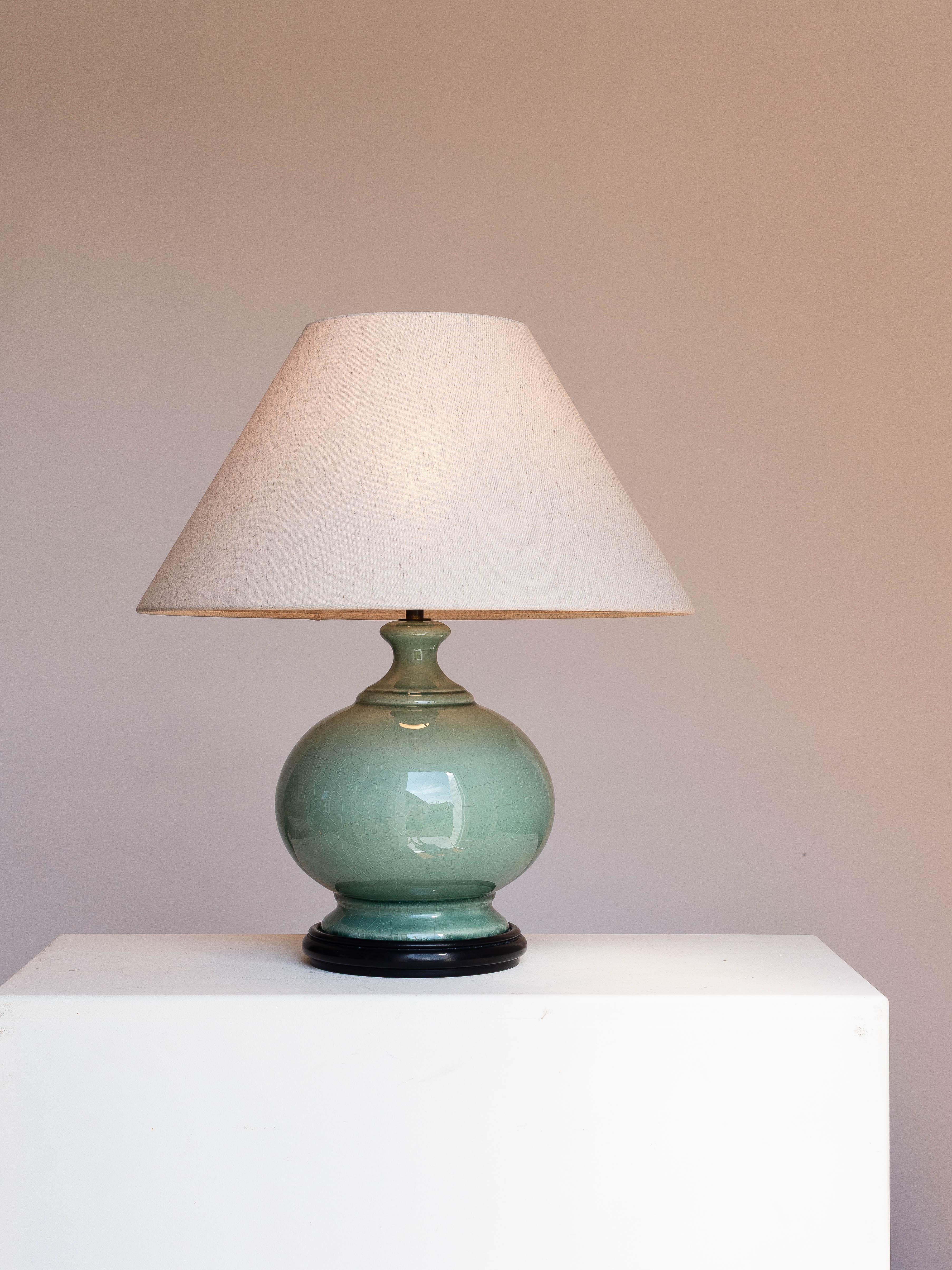 Lampe de table en céramique de Charolles, Faience Greene & Greene Greene, France, années 1980 en vente 1