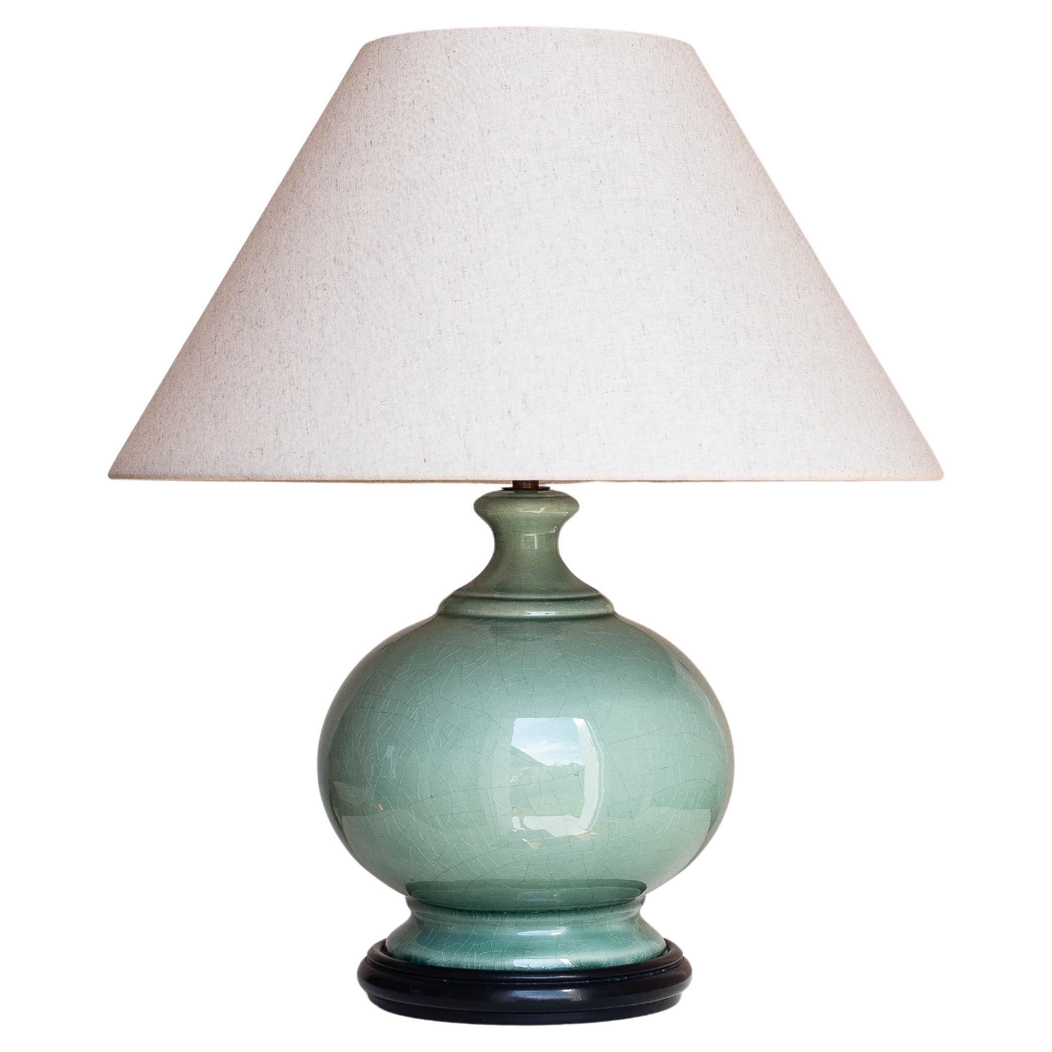 Lampe de table en céramique de Charolles, Faience Greene & Greene Greene, France, années 1980