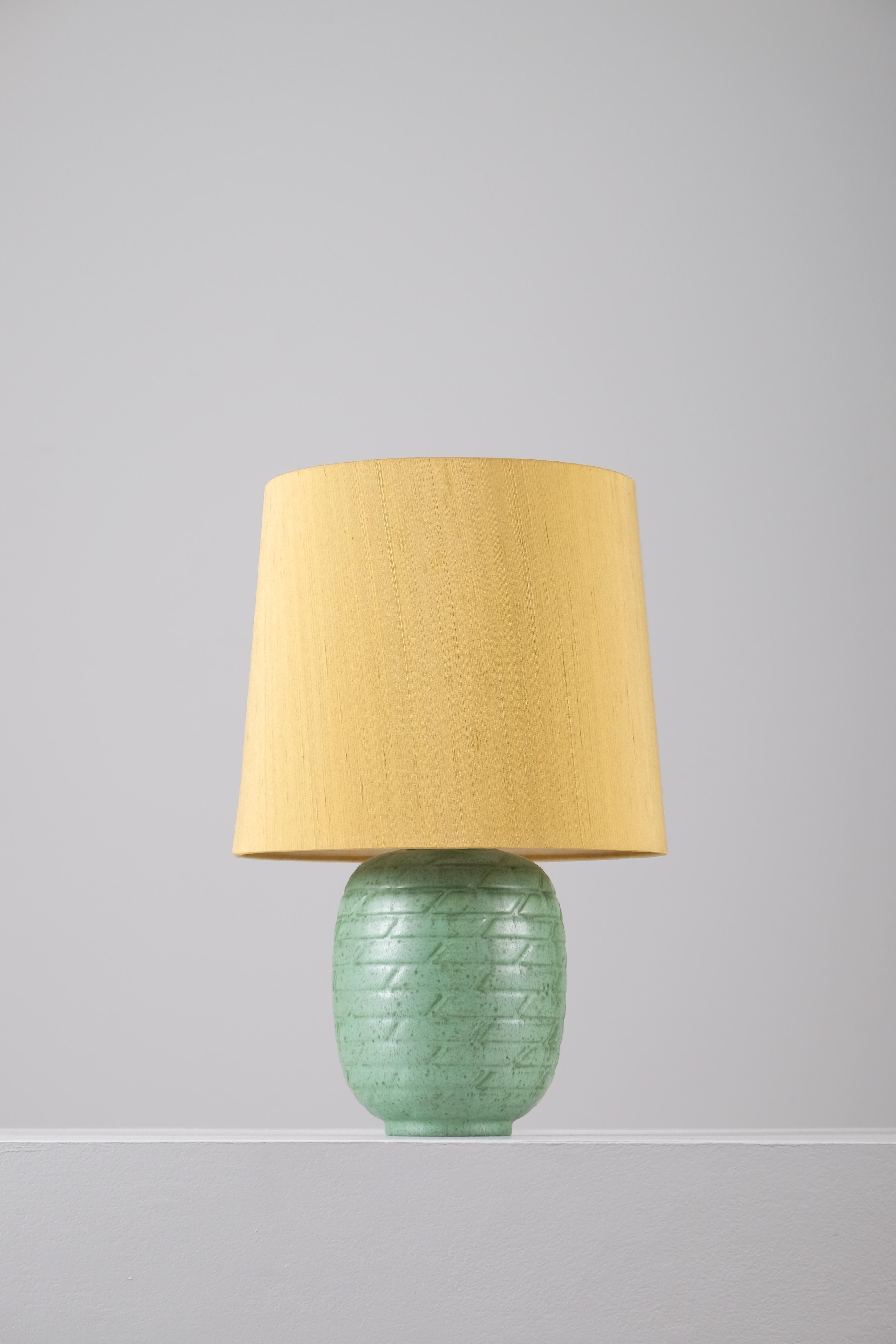 Scandinavian Modern Ceramic Table Lamp by Gefle, Sweden, 1940s For Sale