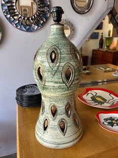 Ceramic table lamp by Georges Pelletier, France, 1970's