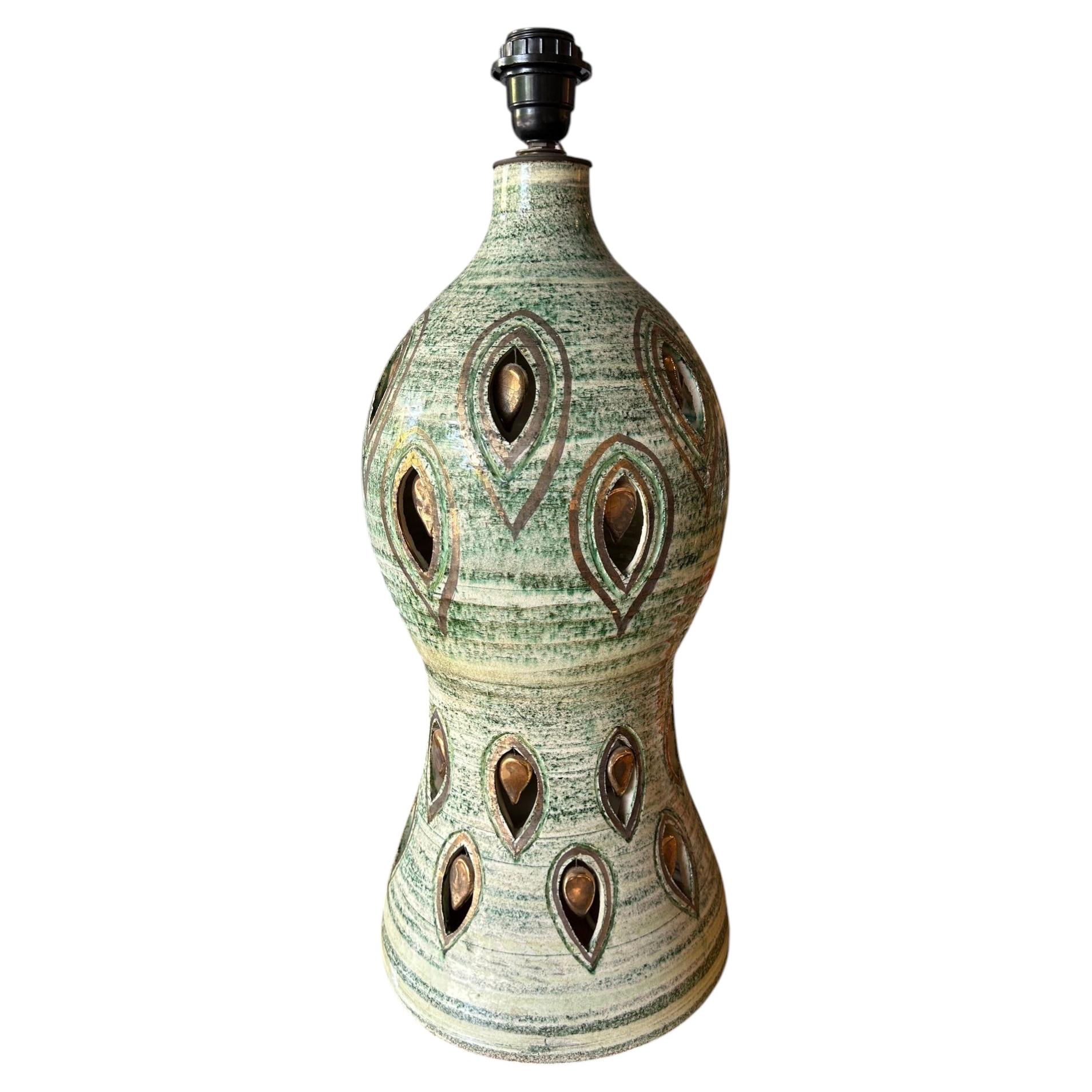 Ceramic table lamp by Georges Pelletier, France, 1970's