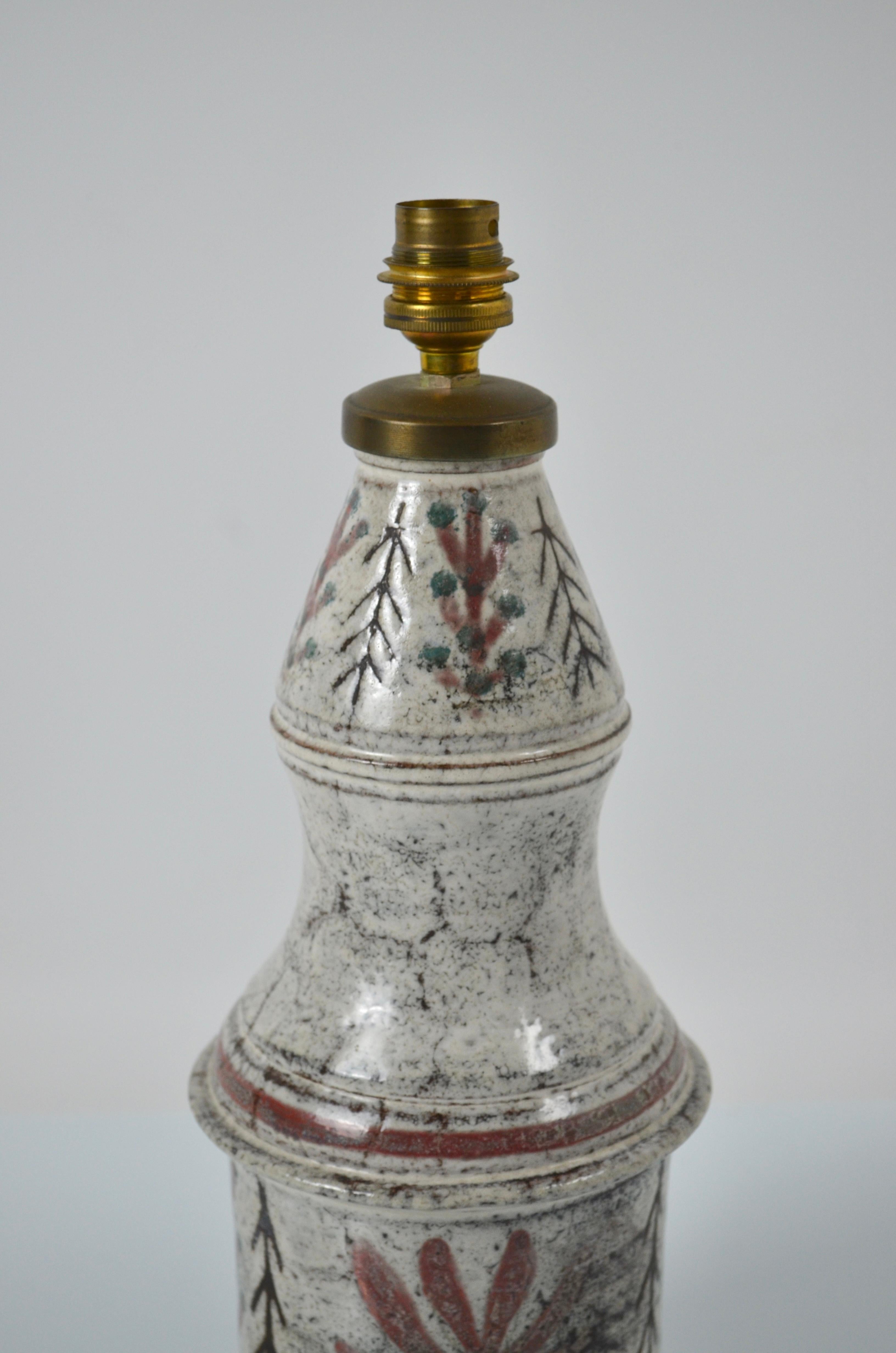 Lampe de table en céramique de Gustave Reynaud de l'atelier Le Mûrier, France, années 1950 Bon état - En vente à Marinha Grande, PT