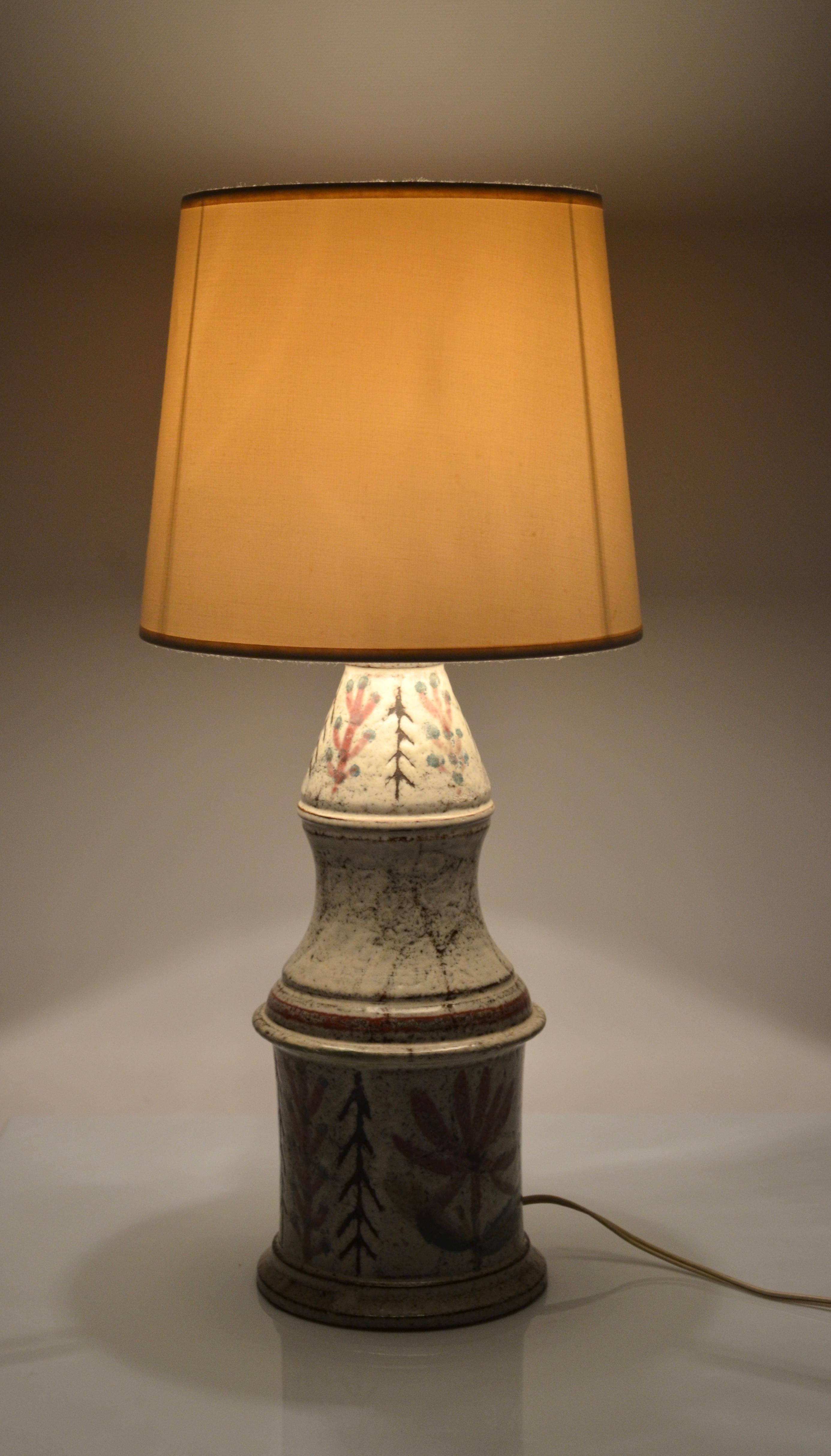 Ceramic Table Lamp by Gustave Reynaud from atelier Le Mûrier, France, 1950s For Sale 3
