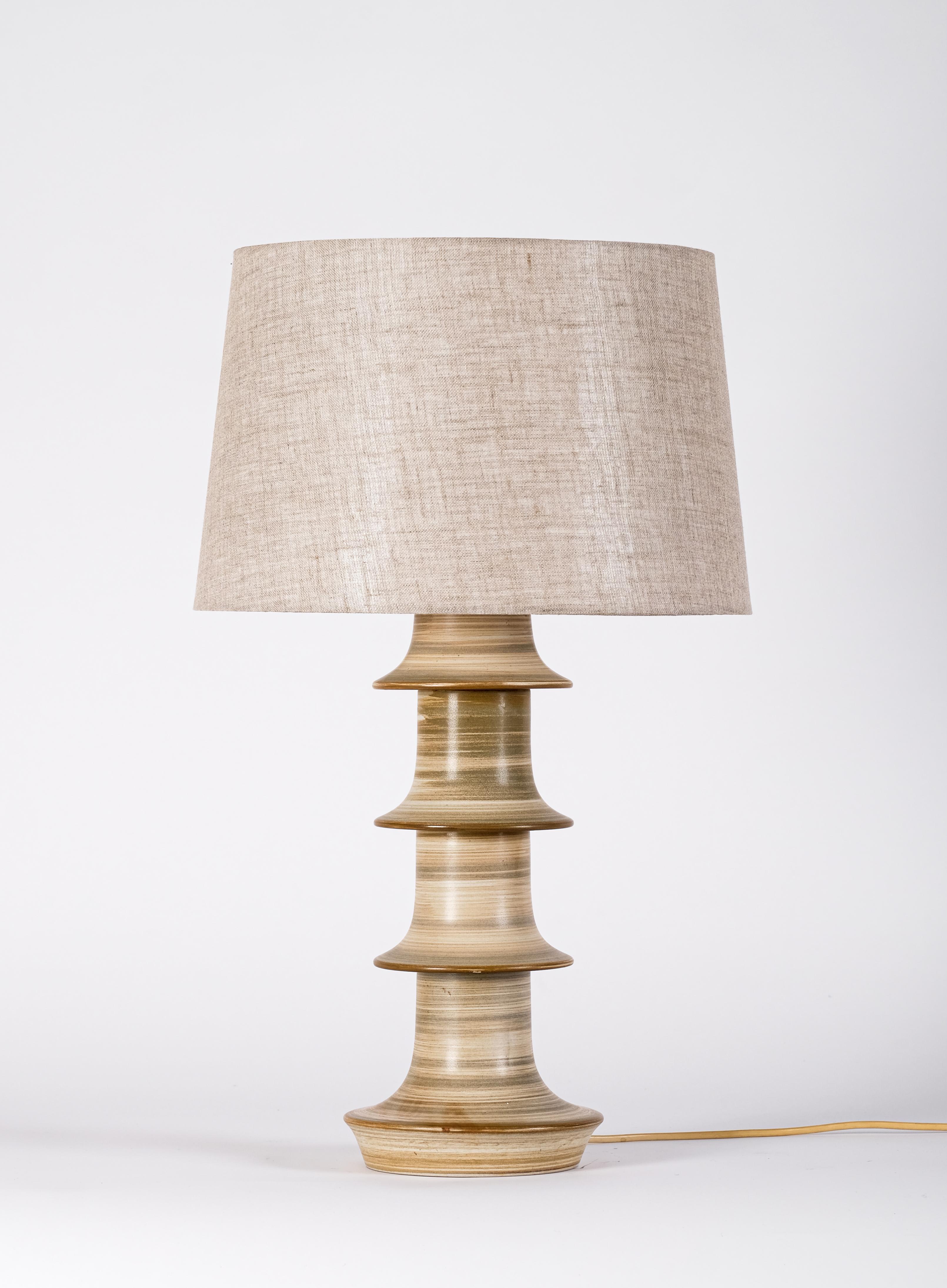 Mid-20th Century Ceramic Table Lamp by Höganäs, Sweden, 1950s For Sale
