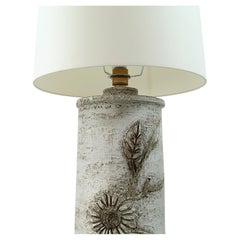Keramische Tischlampe von Huguette und Marius Bessone, Vallauris, um 1970