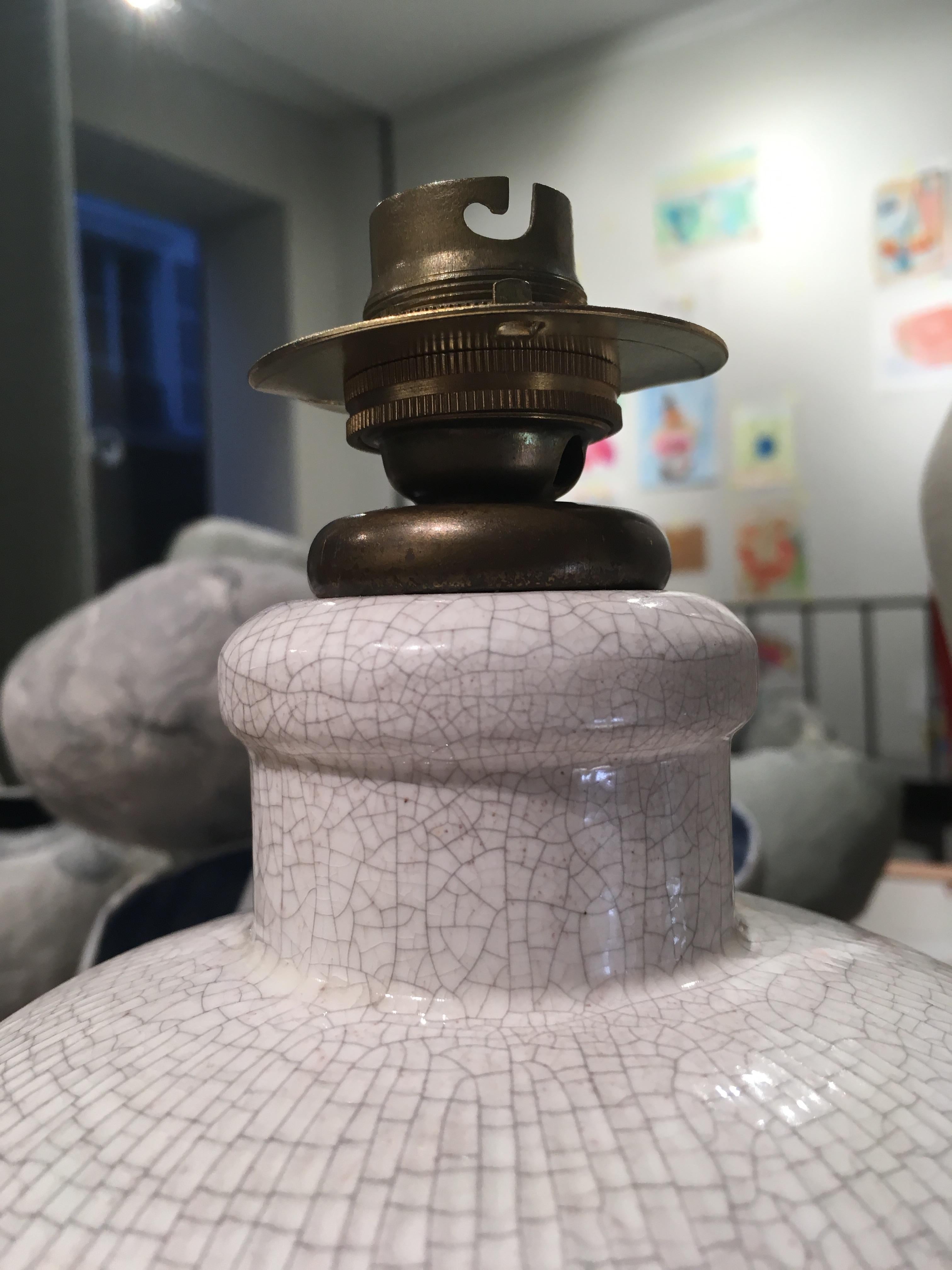 French Ceramic Table Lamp by Jacques Adnet