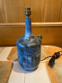 Ceramic Table Lamp by Jacques Blin, France, 1960s, Plug-in Design, 15"