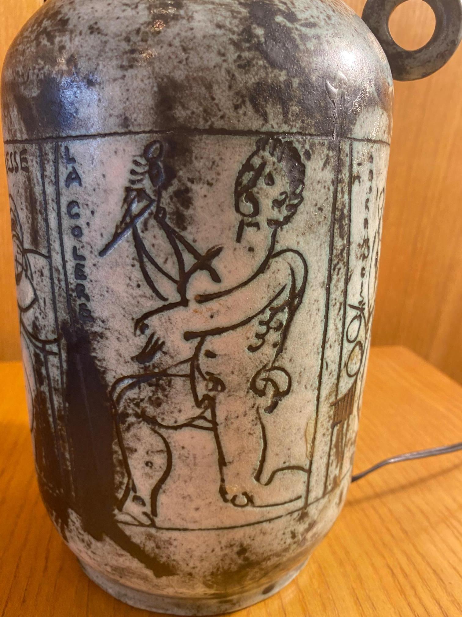 Lámpara de sobremesa de cerámica de Jacques Blin, Francia, años 60 Francés en venta