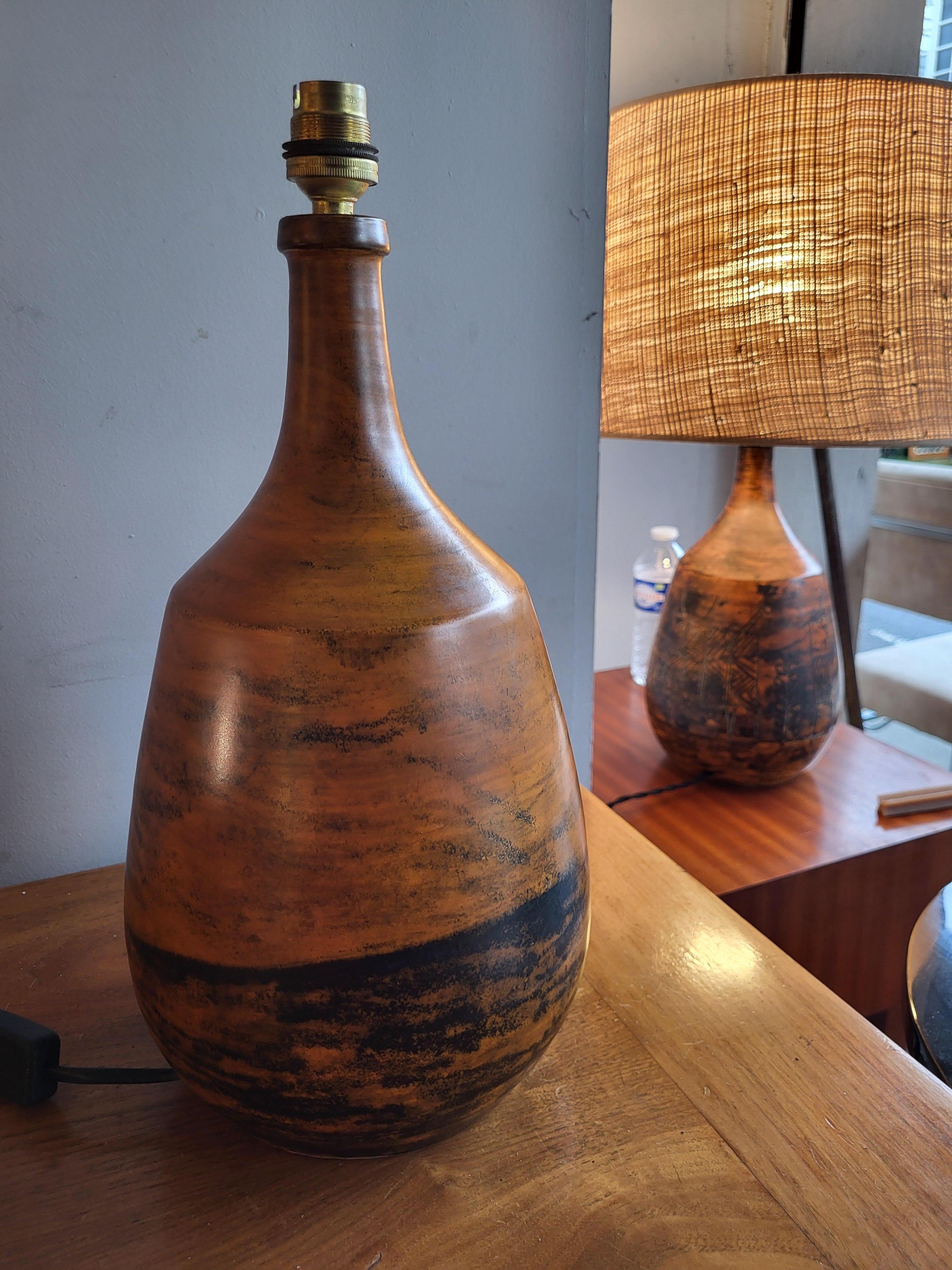 Modern ceramic table lamp by Jacques Blin, France, 1960's For Sale