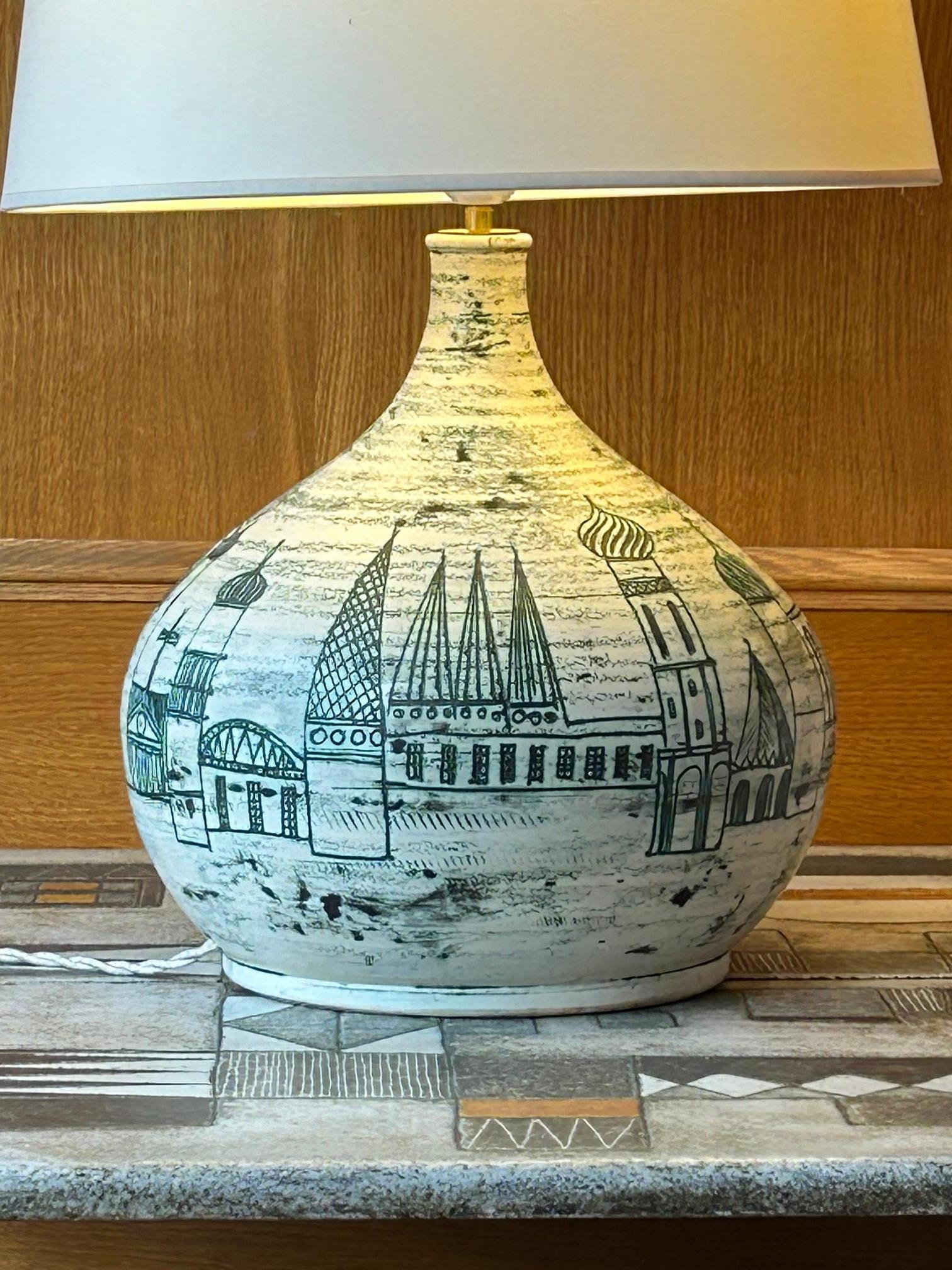 Lámpara de sobremesa de cerámica de Jacques Blin, Francia, años 60 Moderno en venta