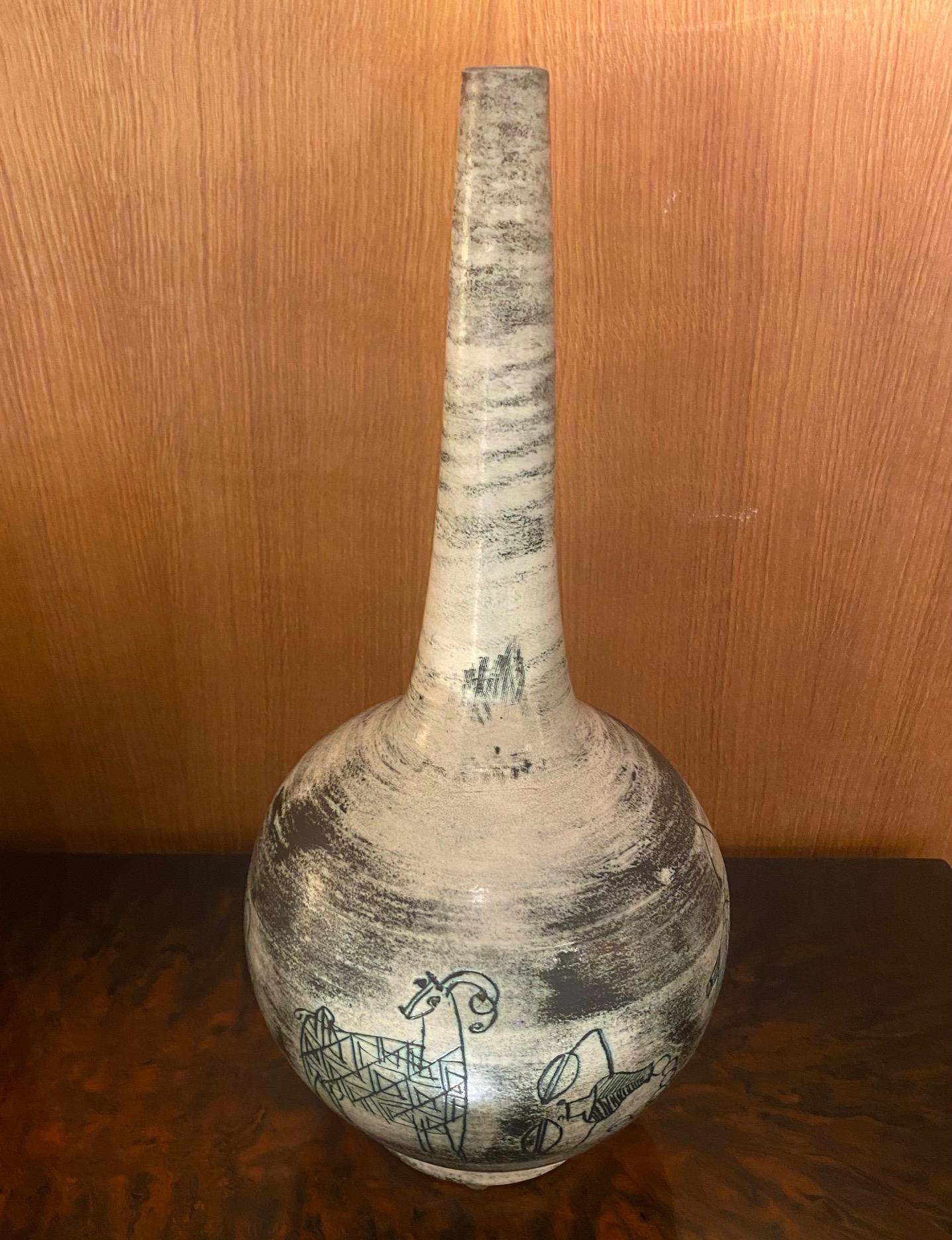 Metà XX secolo Lampada da tavolo in ceramica di Jacques Blin, Francia, anni '60 in vendita