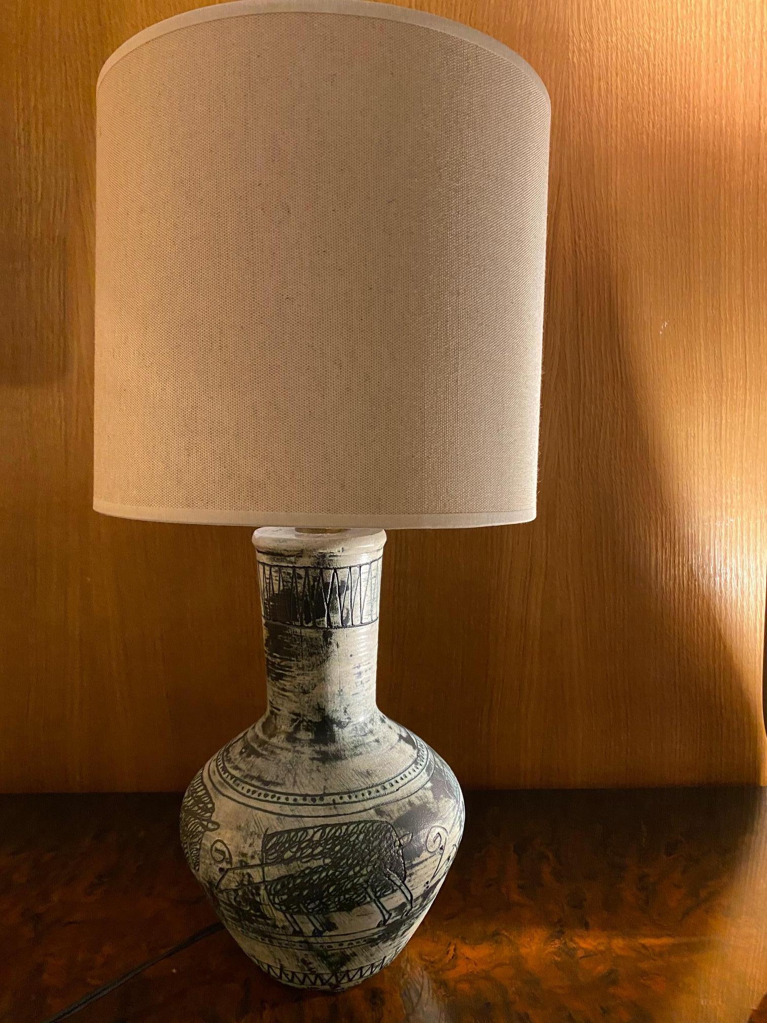 Ceramic Table Lamp by Jacques Blin, France, 1960s For Sale 1