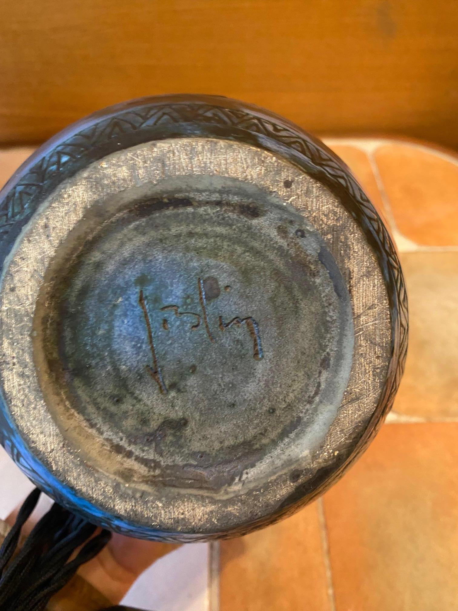 Lámpara de sobremesa de cerámica de Jacques Blin, Francia, años 60 en venta 1