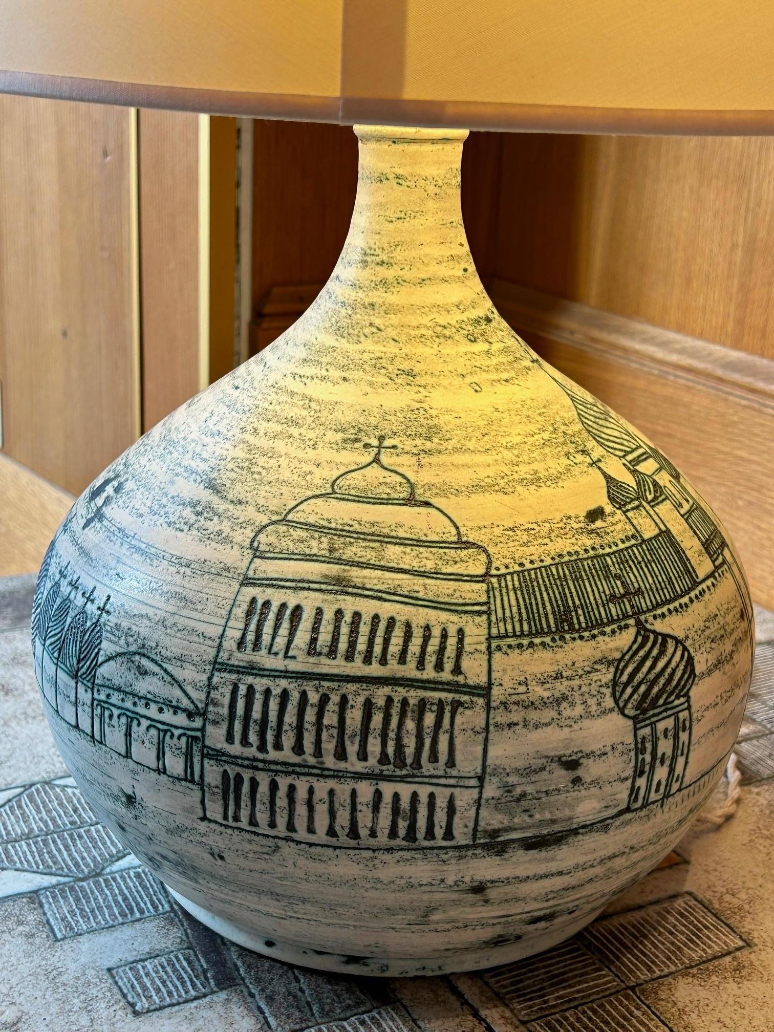 Lámpara de sobremesa de cerámica de Jacques Blin, Francia, años 60 en venta 1