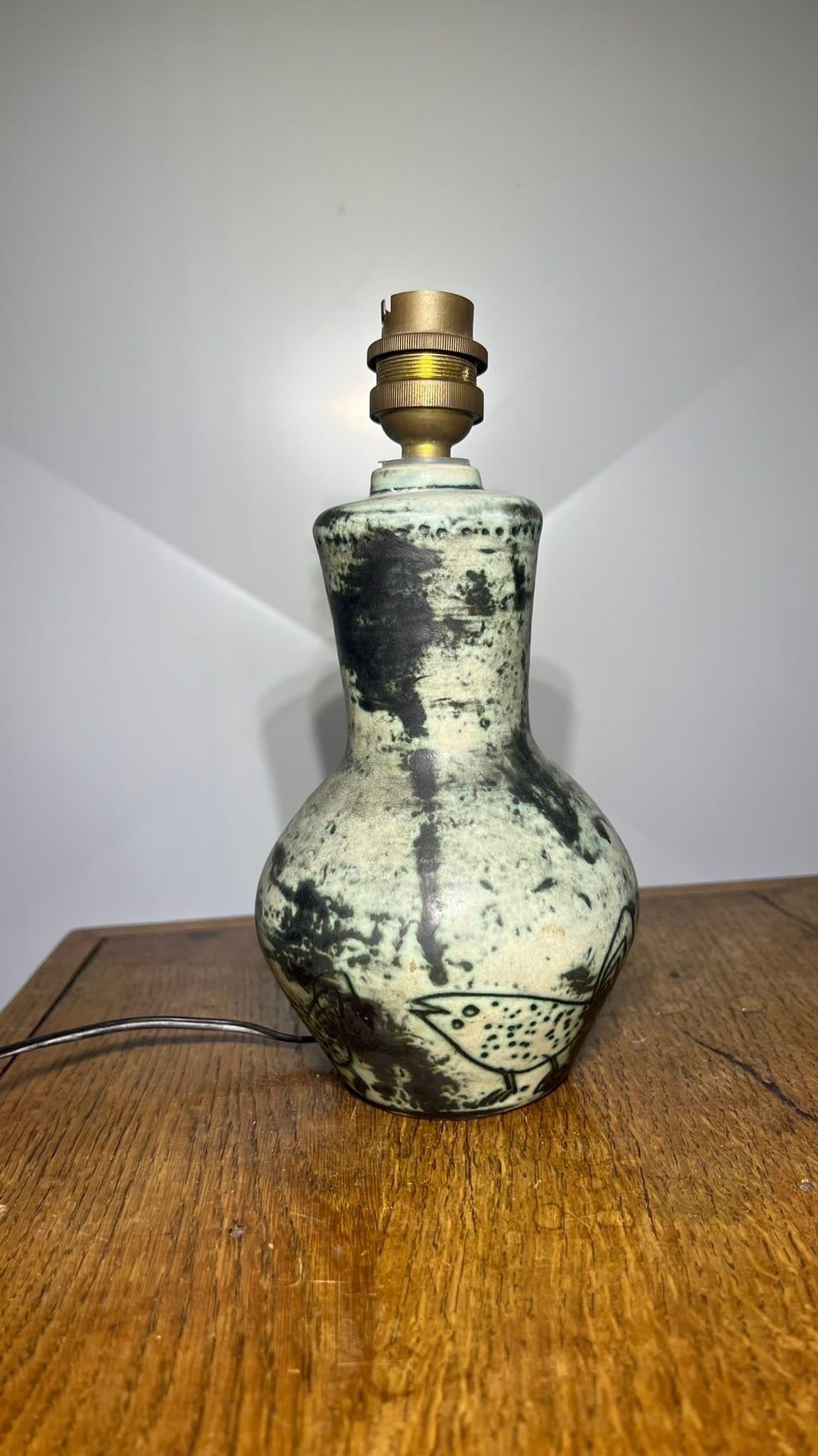 Modern Ceramic Table Lamp by J.Blin For Sale