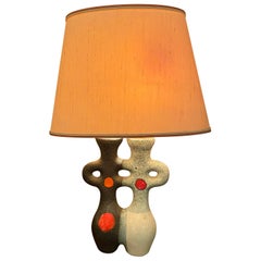 Ceramic Table Lamp by Les Archanges/Gilbert Valentin, Vallauris, France, 1950s