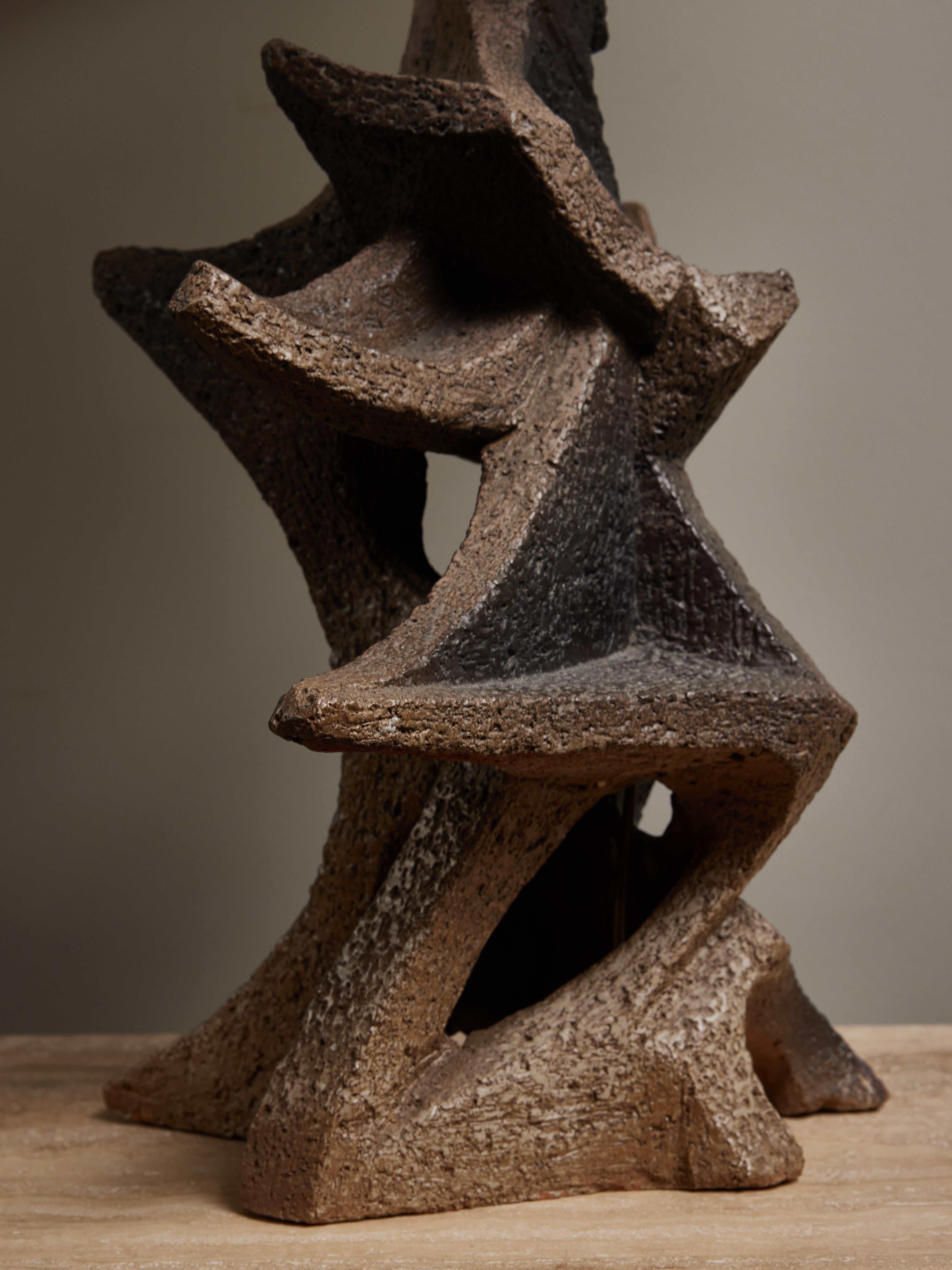 Keramik-Tischlampe von Marius Bessone (Ende des 20. Jahrhunderts) im Angebot