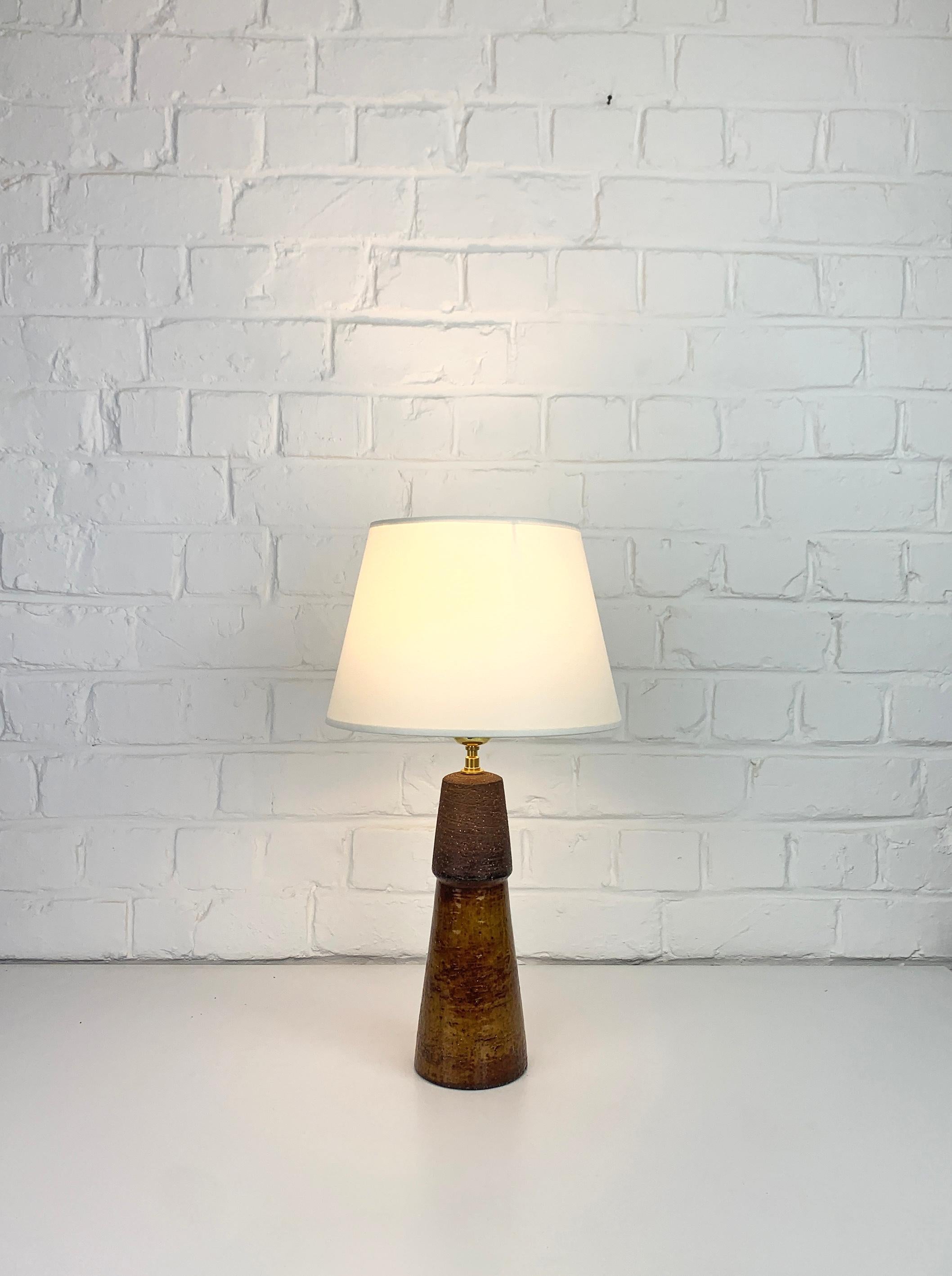 Clay Ceramic Table Lamp by Michael Andersen & Sons, Bornholm, Denmark, 1960s