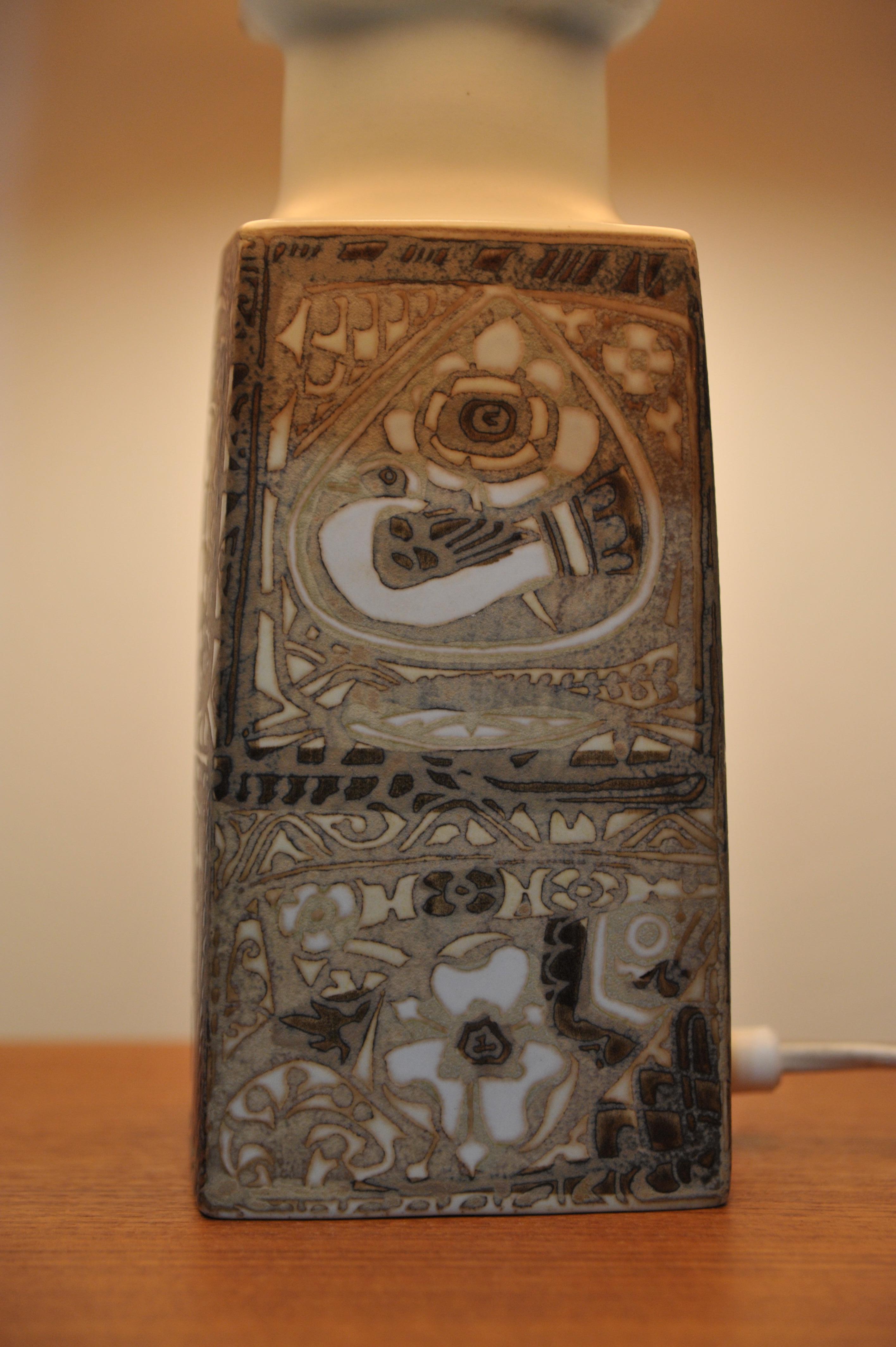 Danish Ceramic Table Lamp by Nils Thorsson for Royal Copenhagen (1970s) For Sale