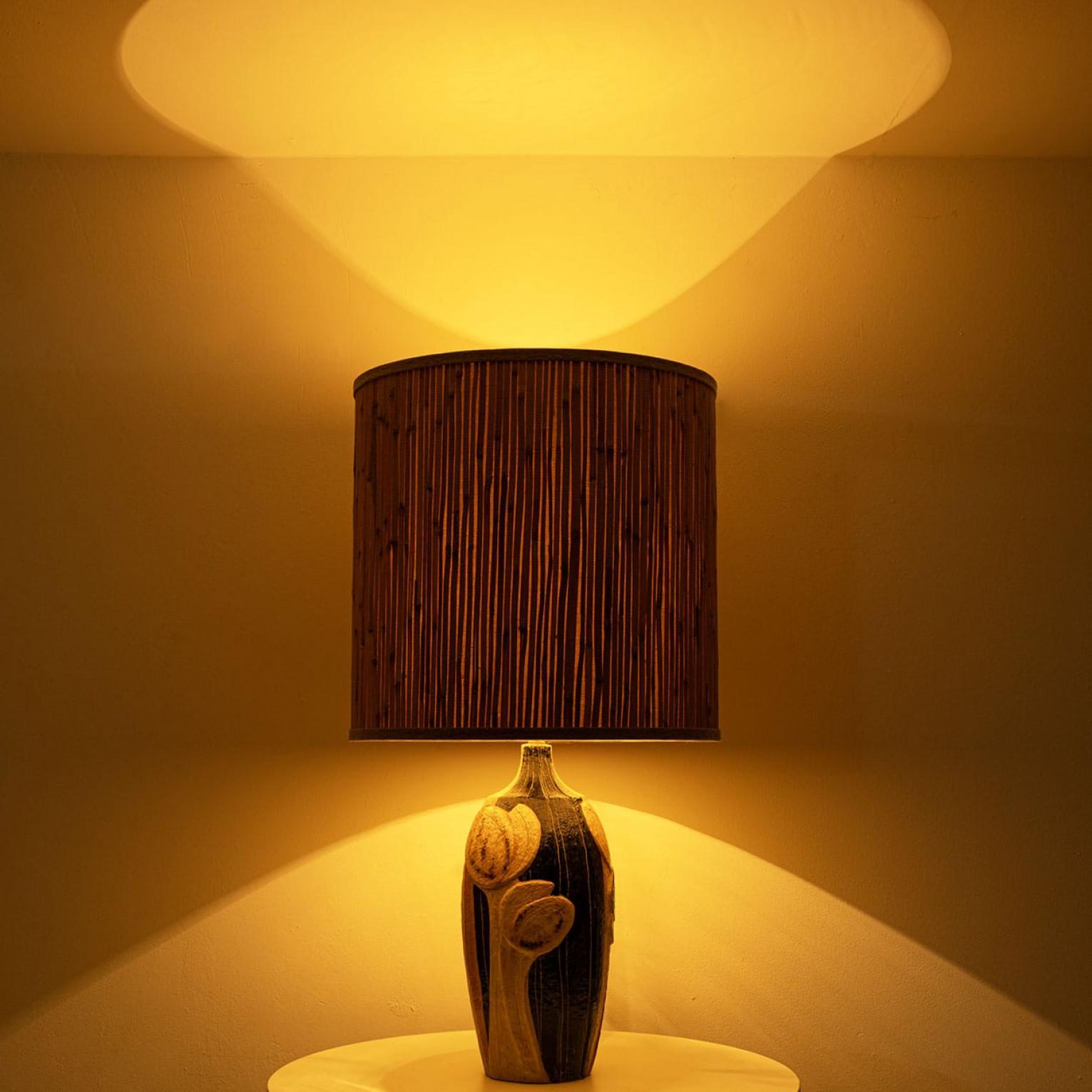 Ceramic Table Lamp by Noomi Backhausen for Soholm With Custom Shade, 1960 In Good Condition For Sale In Rijssen, NL