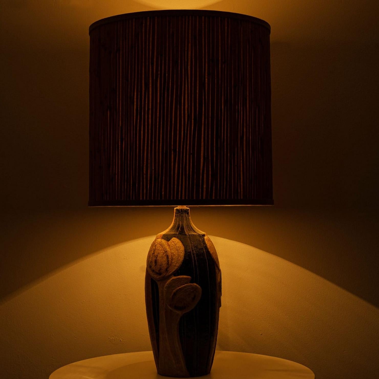 Ceramic Table Lamp by Noomi Backhausen for Soholm With Custom Shade, 1960 For Sale 1