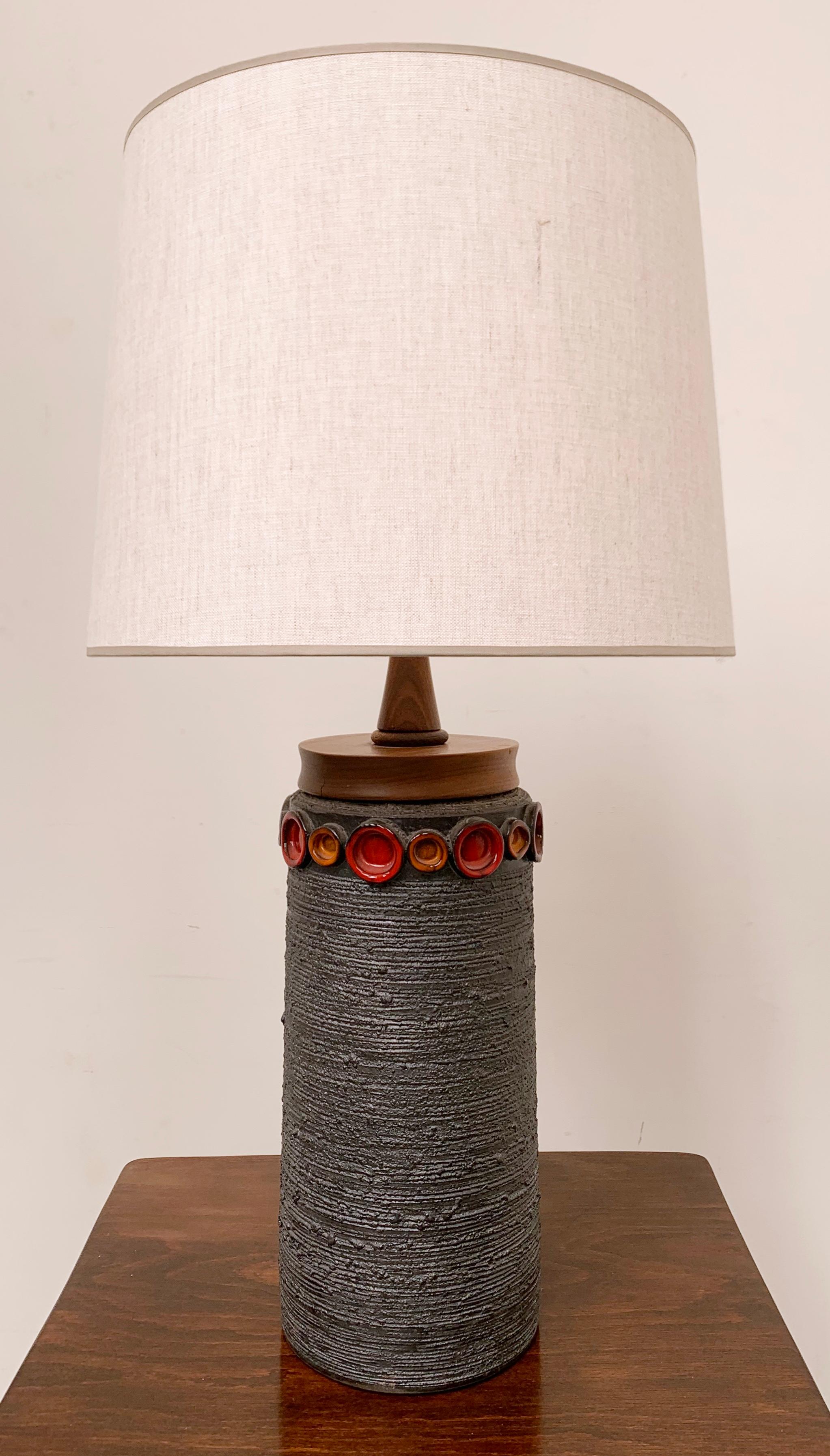 Lampe de table en céramique moderne du milieu du siècle dernier par Perignem, Belgique