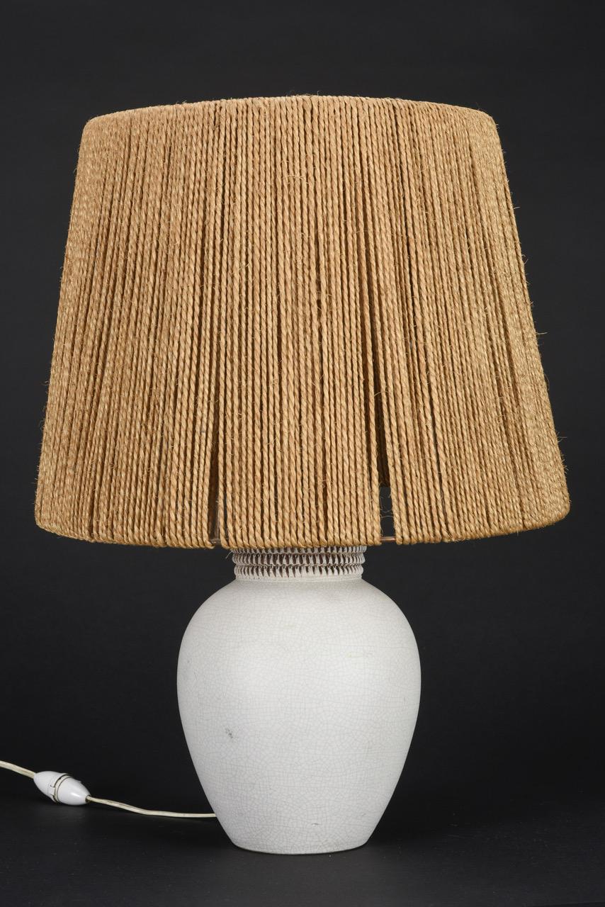 Mid-Century Modern Ceramic Table Lamp by Pol Chambost, France, 1940s