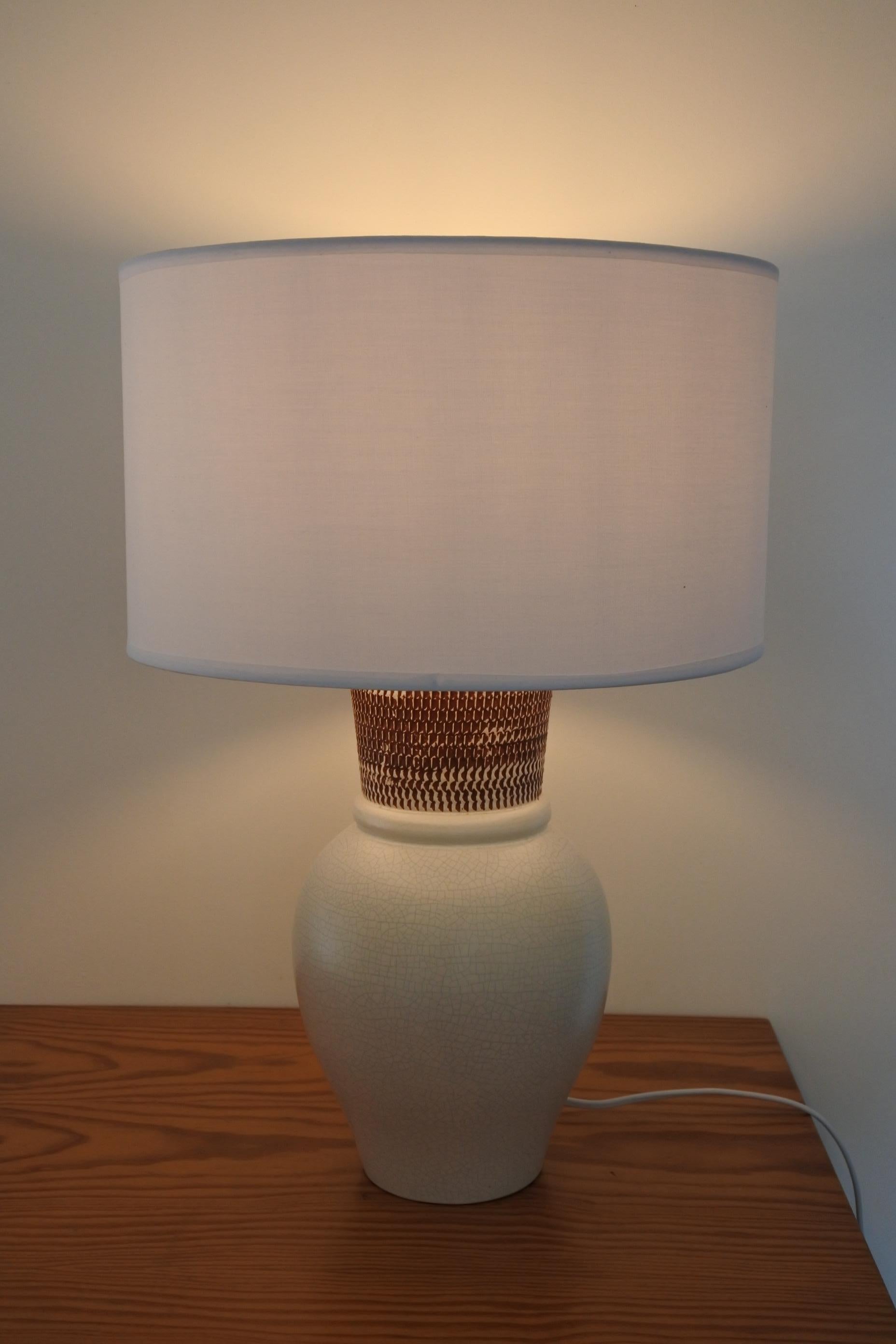 Ceramic Table Lamp by Pol Chambost, France 1940s In Excellent Condition In La Teste De Buch, FR