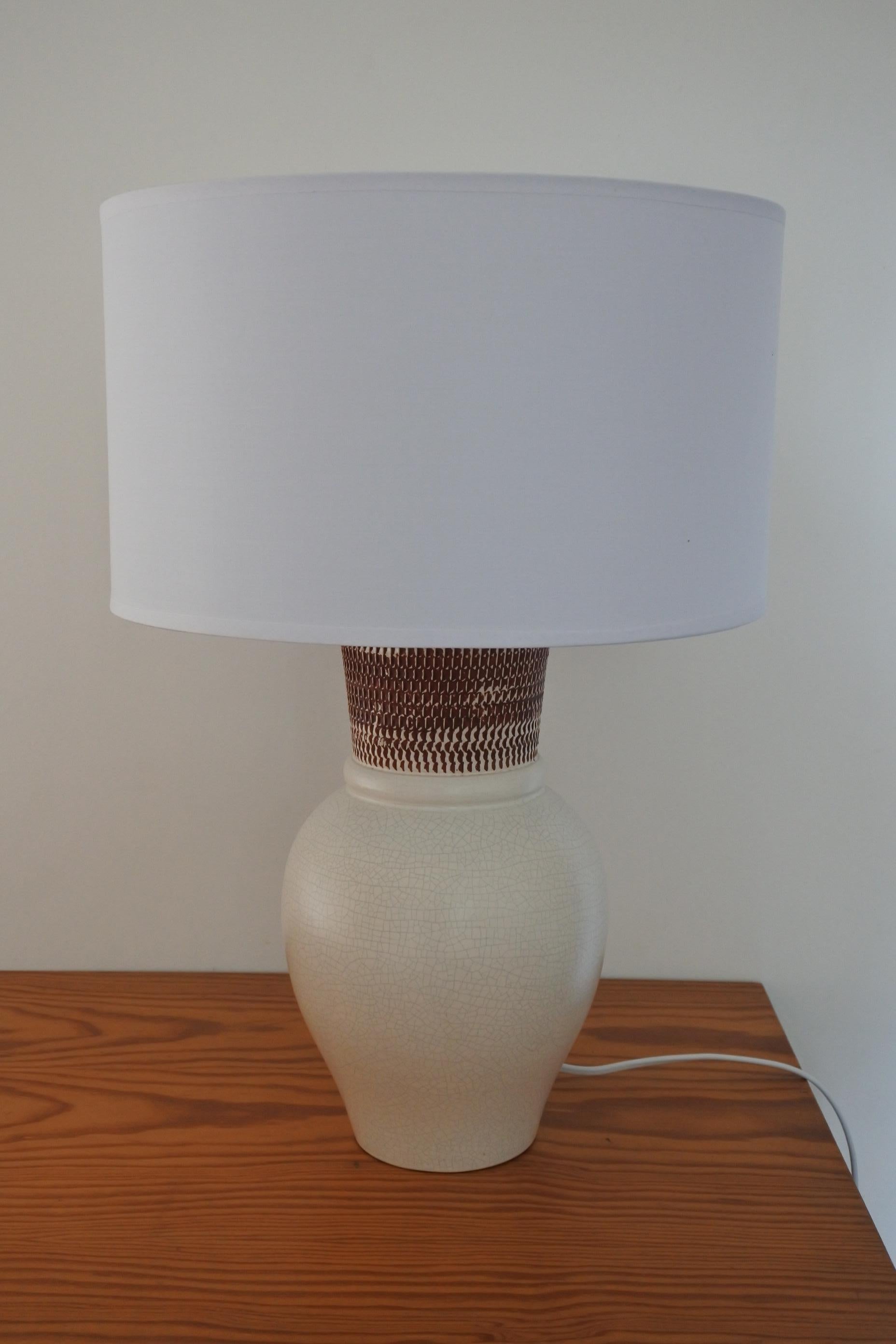 Mid-20th Century Ceramic Table Lamp by Pol Chambost, France 1940s