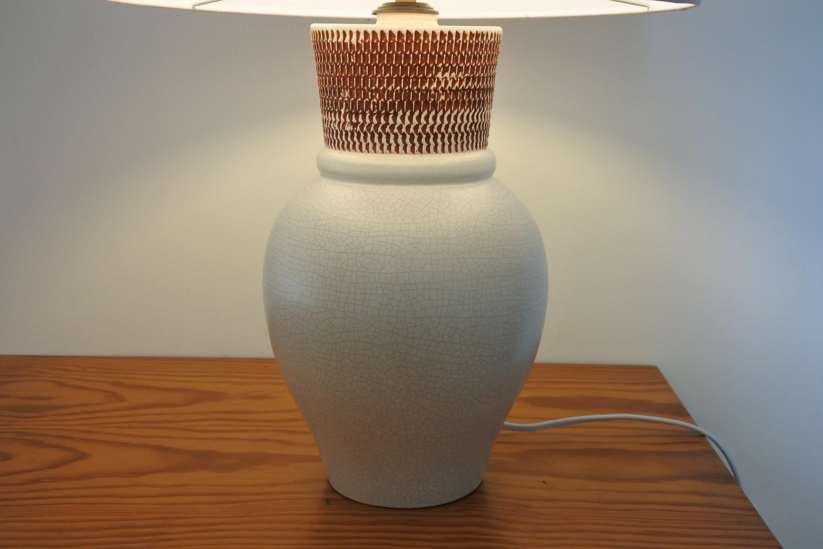 Ceramic Table Lamp by Pol Chambost, France 1940s 2