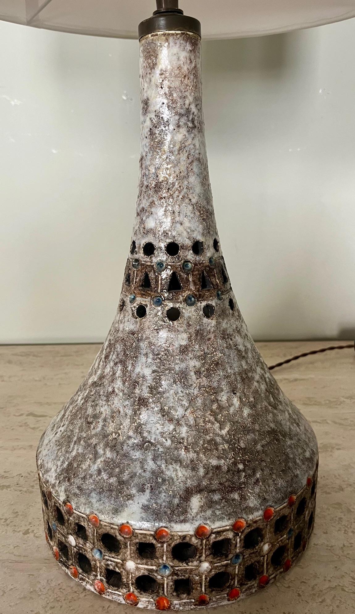 Mid-Century Modern Ceramic table lamp by Raphaël Giarrusso, Circa 1965 For Sale