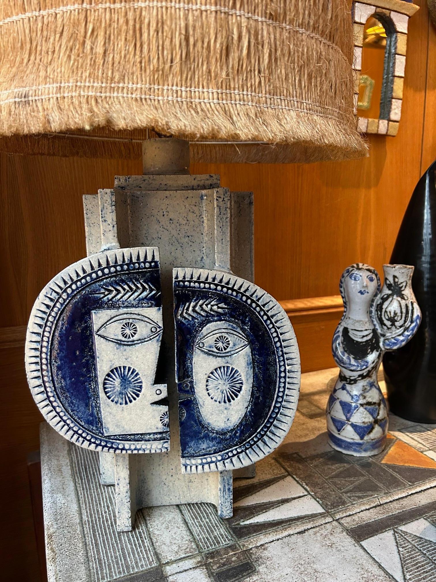 Lámpara de sobremesa de cerámica de Roger Capron y Jean Derval, Francia, años 60 en venta 3