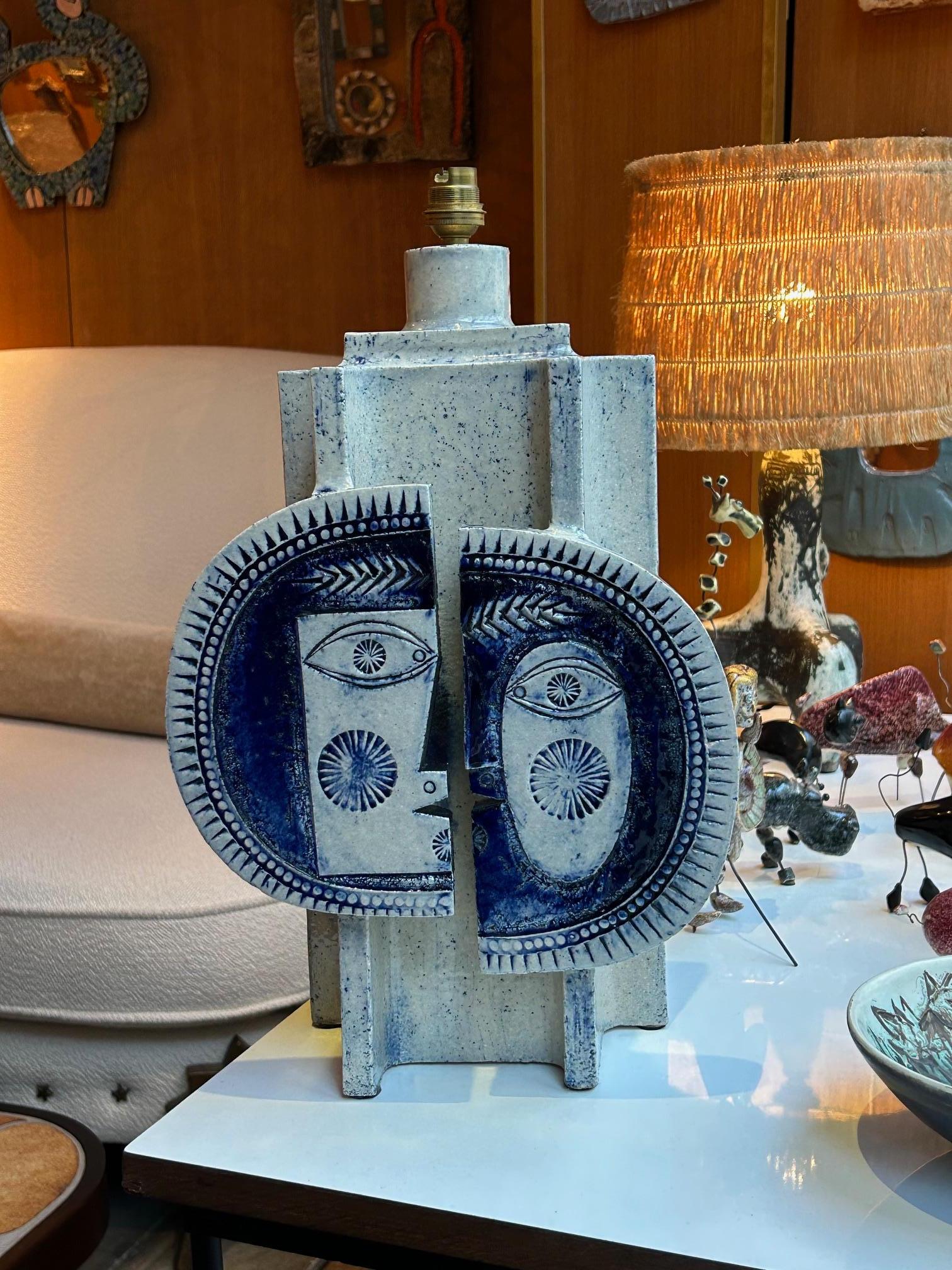 Lámpara de sobremesa de cerámica de Roger Capron y Jean Derval, Francia, años 60 Moderno en venta