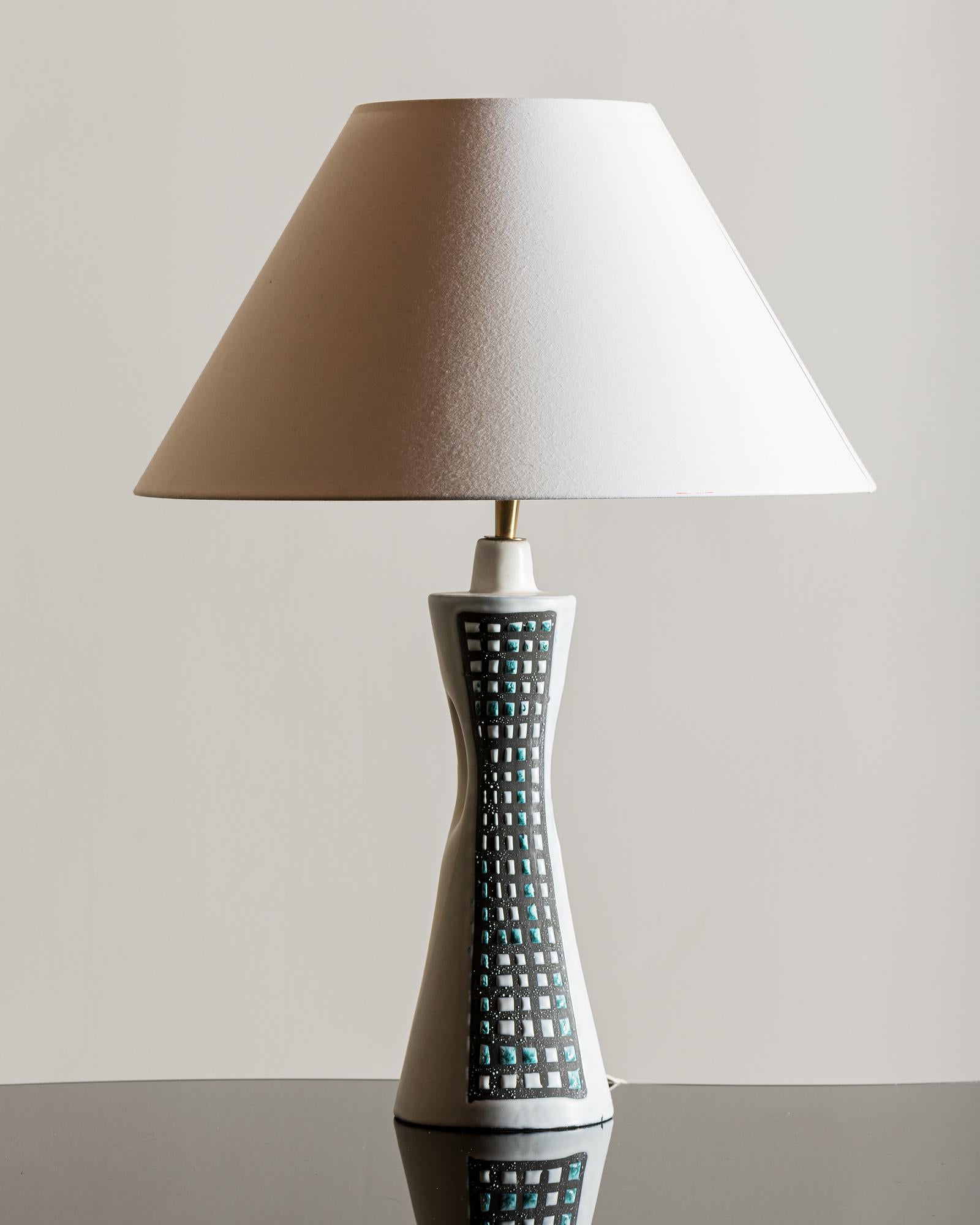 Mid-Century Modern Ceramic Table Lamp by Roger Capron, France, 1960s For Sale