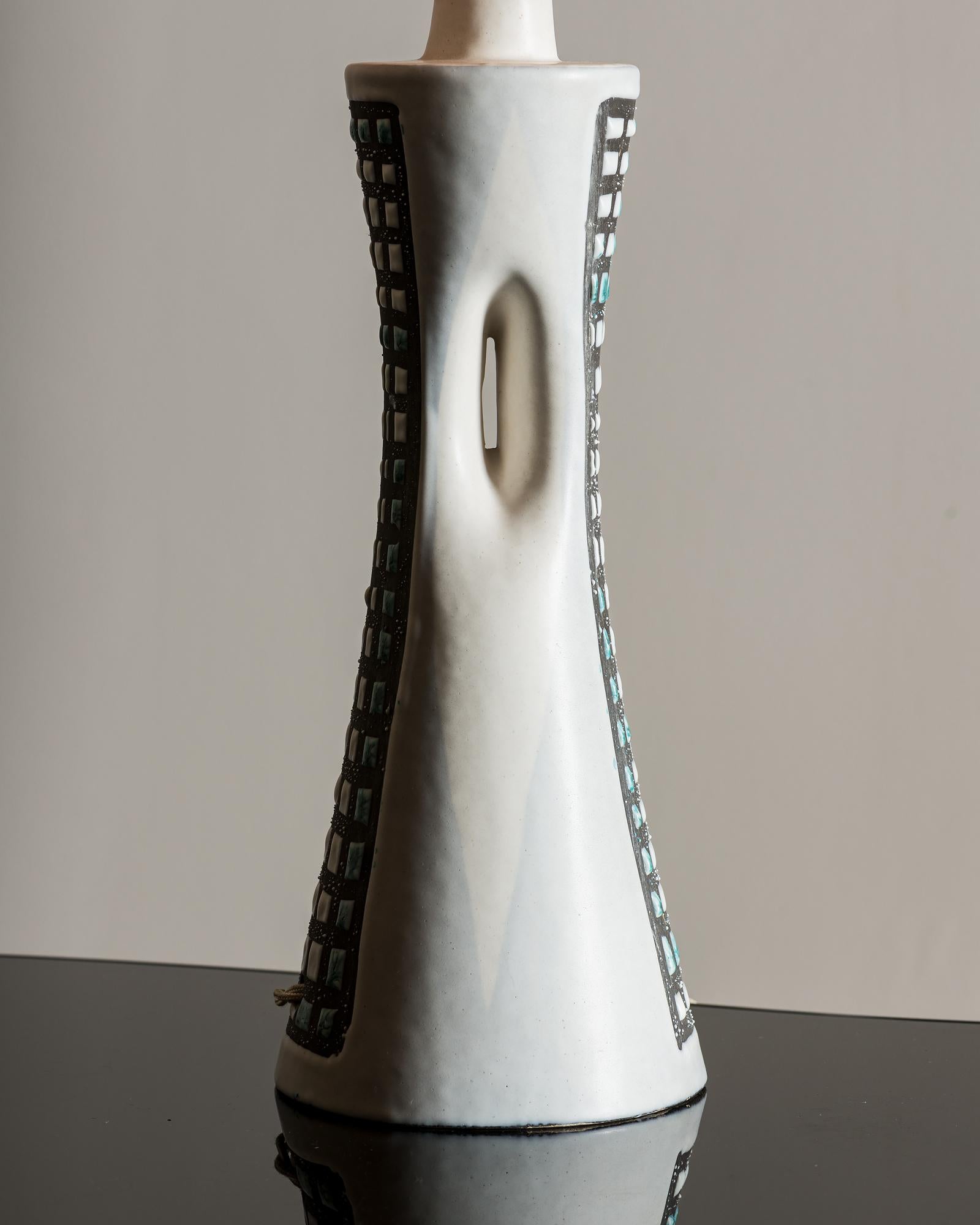 Glazed Ceramic Table Lamp by Roger Capron, France, 1960s For Sale