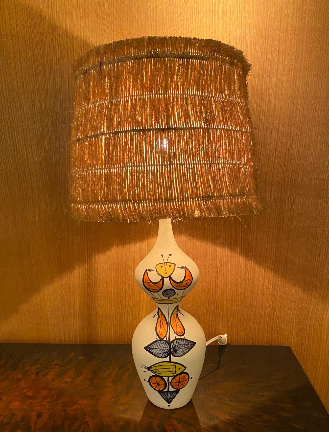 Ceramic table lamp by Roger Capron, Vallauris, France, 1960s
Signed 