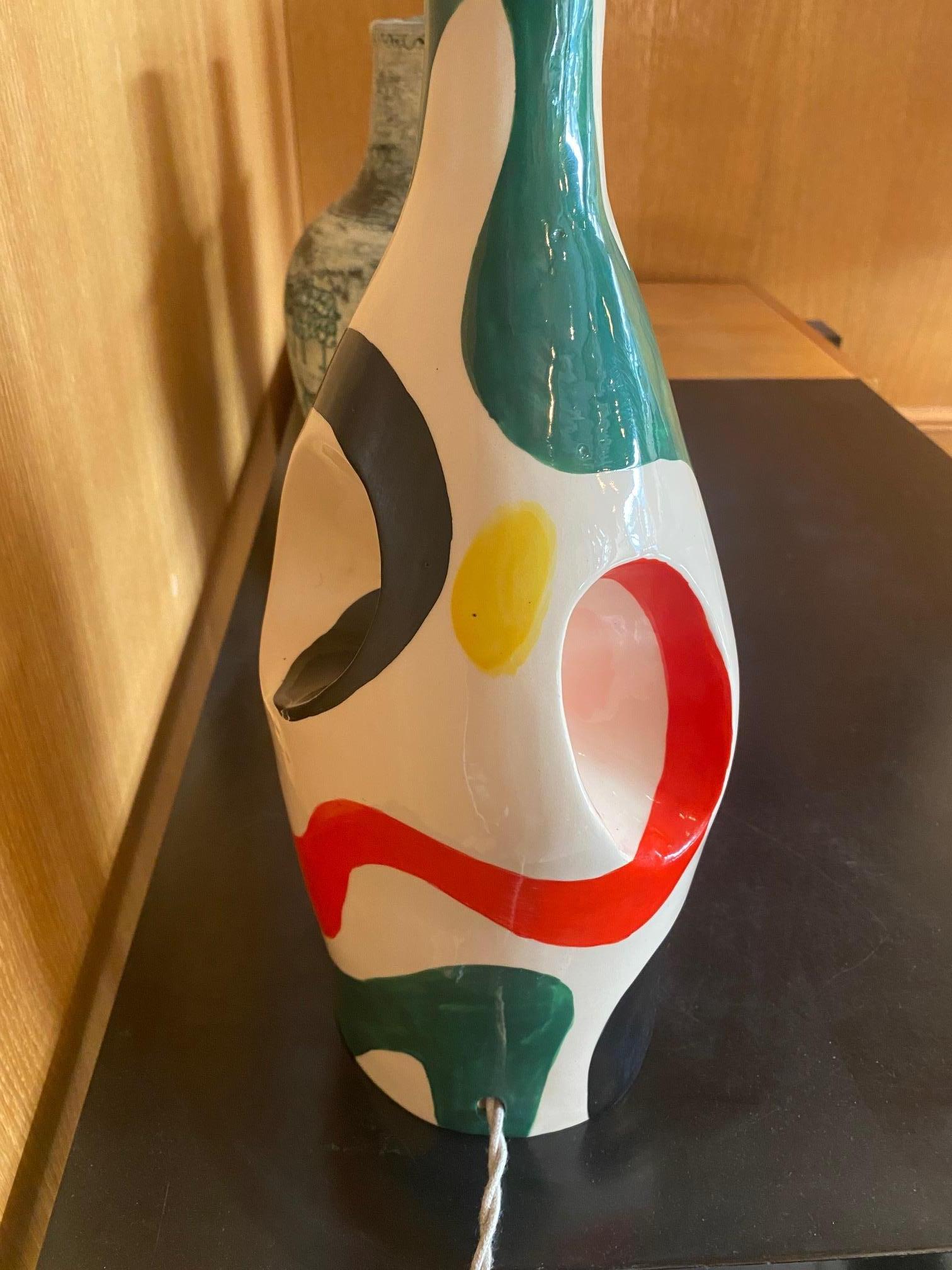 20ième siècle Lampe de bureau en céramique de Roland Brice, Biot, France