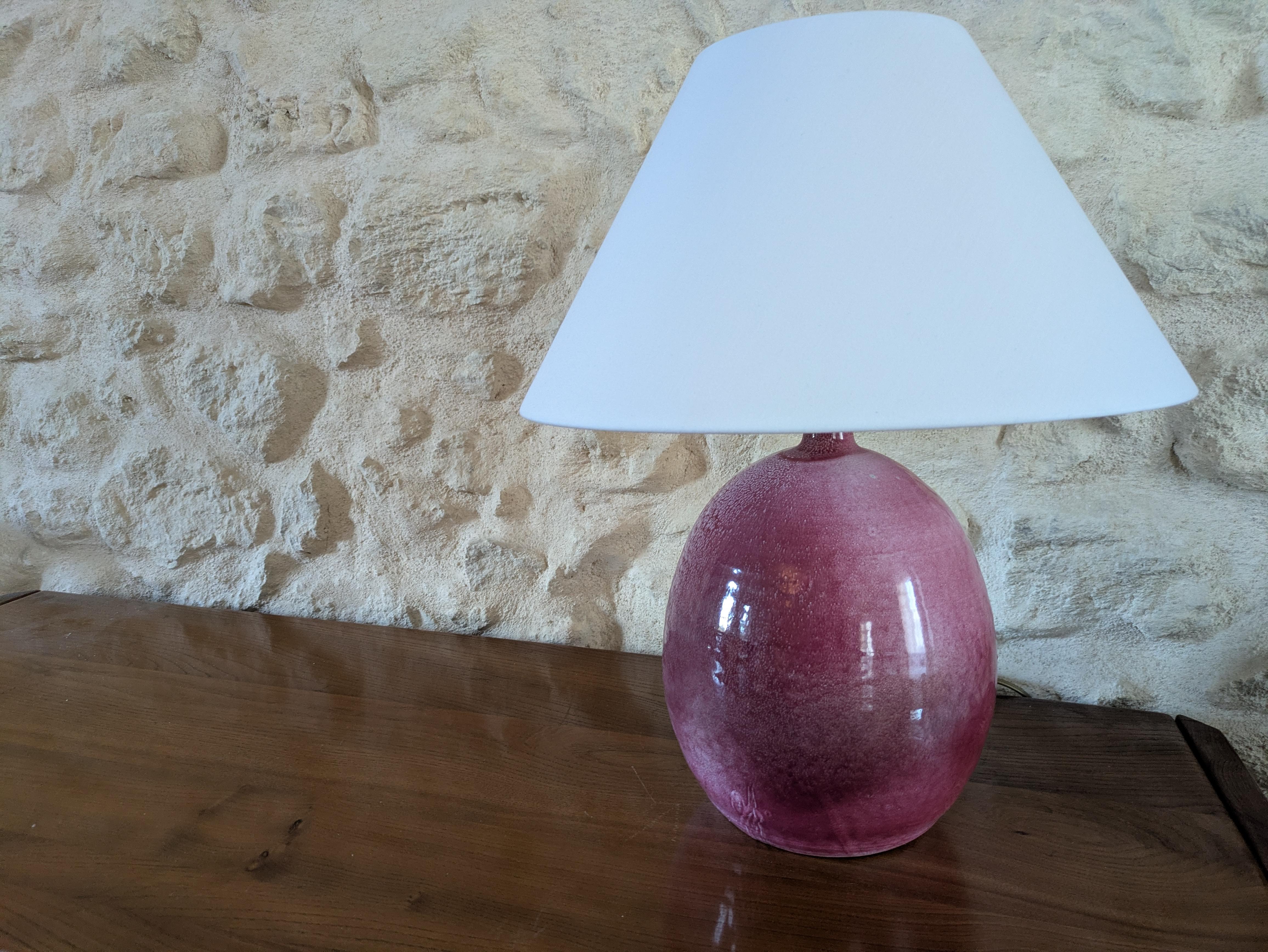 Ceramic Table Lamp by Roland Zobel — Atelier des Cyclades, France, circa 1970 In Good Condition For Sale In Camblanes et Meynac, FR