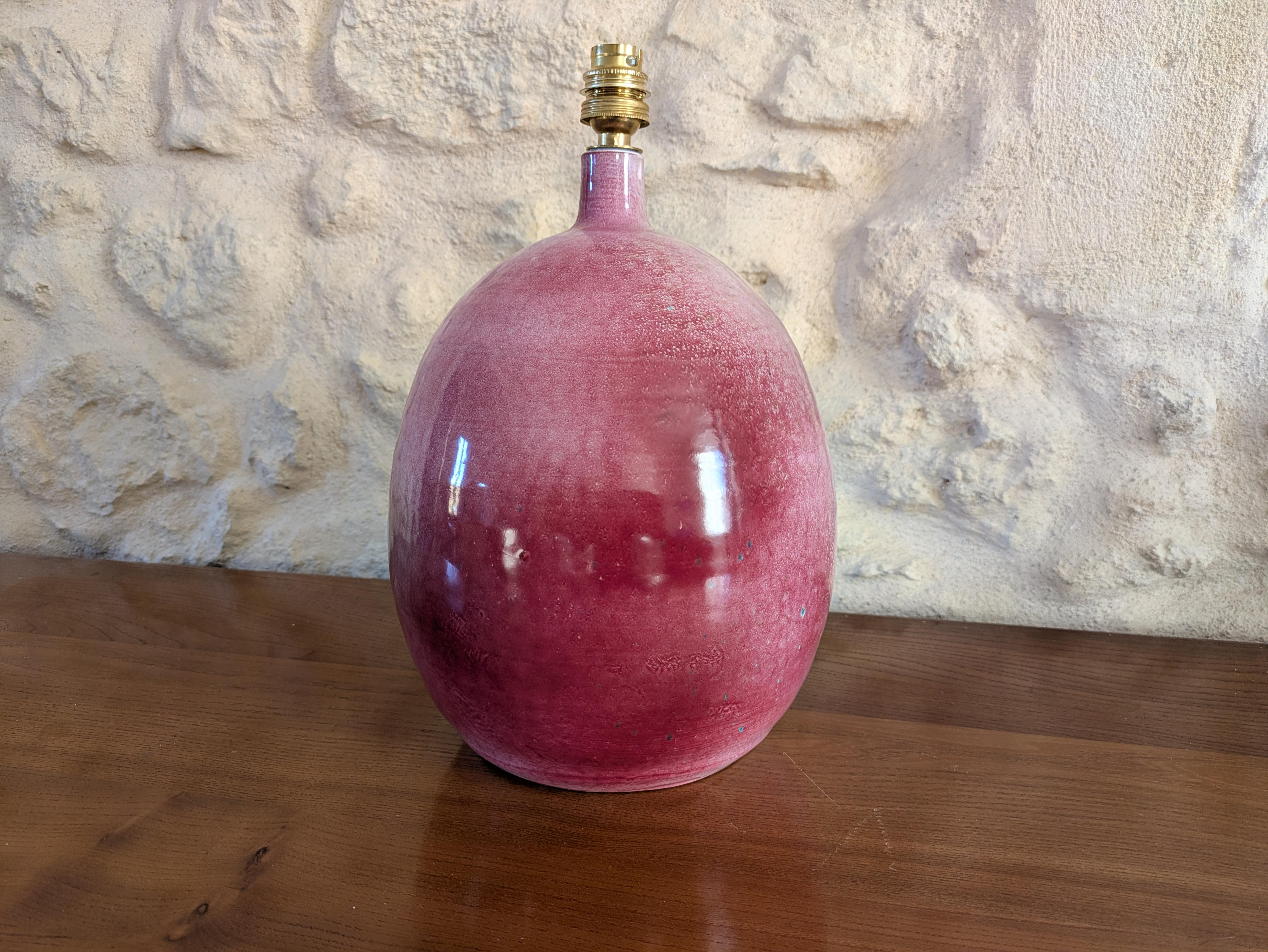 Late 20th Century Ceramic Table Lamp by Roland Zobel — Atelier des Cyclades, France, circa 1970 For Sale