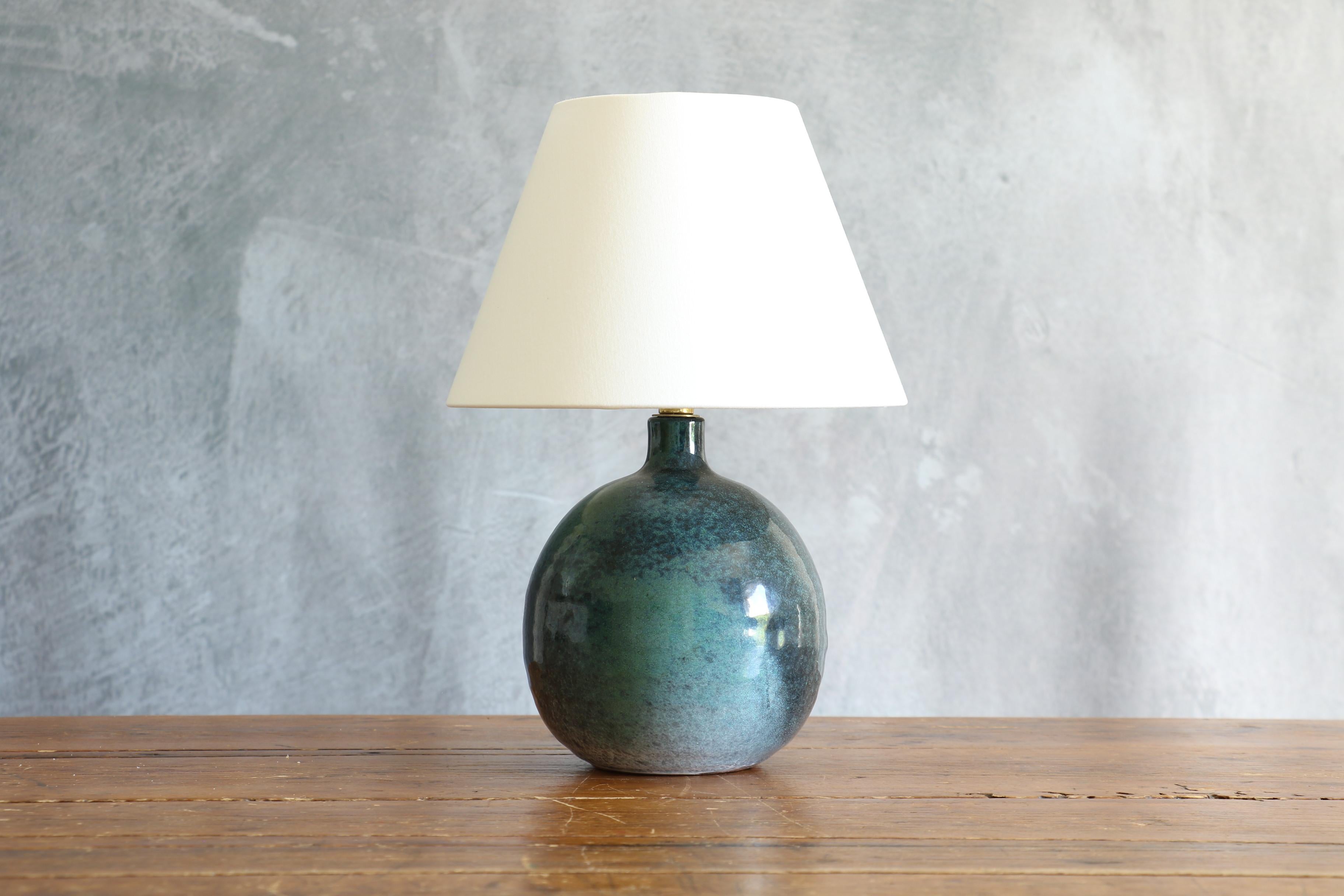 Ceramic Table Lamp by Roland Zobel — France, circa 1970, era Ruelland, Jouve