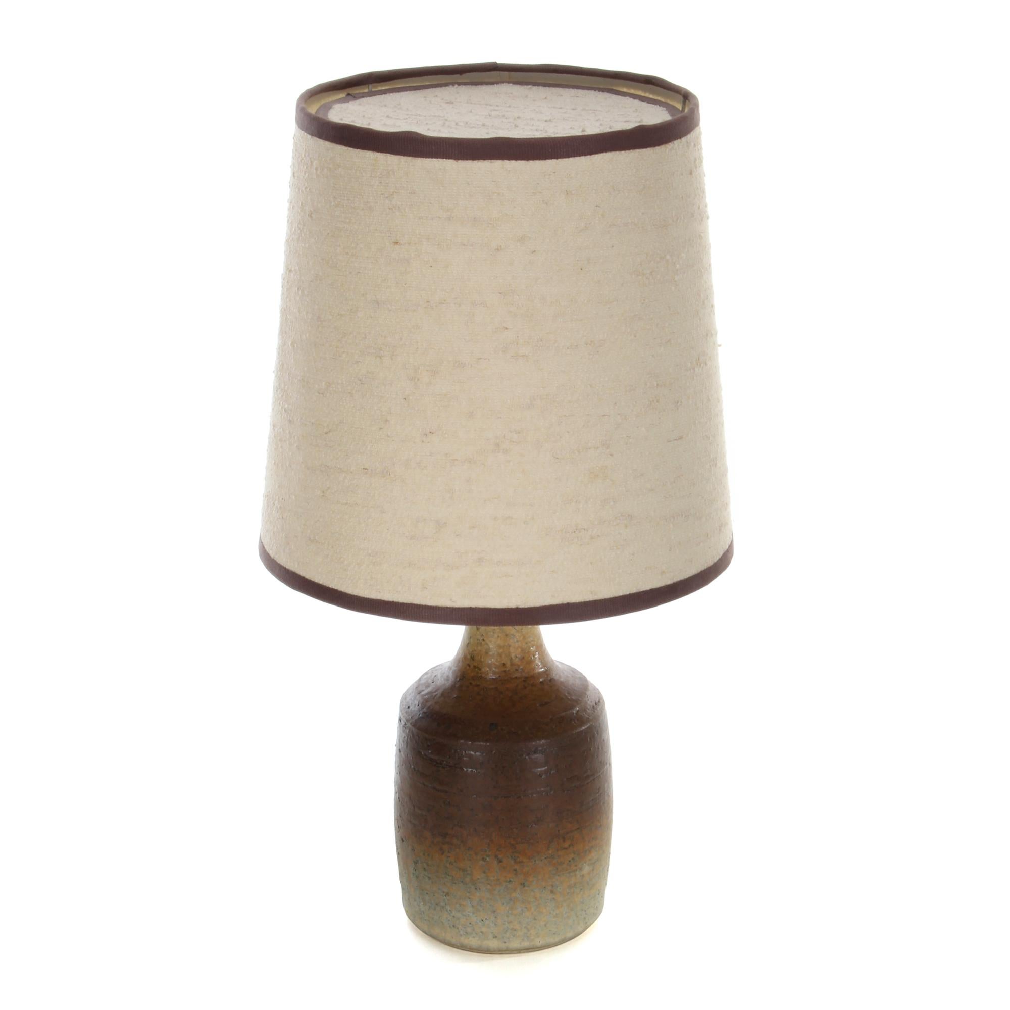 Ceramic Table Lamp by Soholm Stentoj 1970s, with Vintage Shade Included In Good Condition In Brondby, Copenhagen