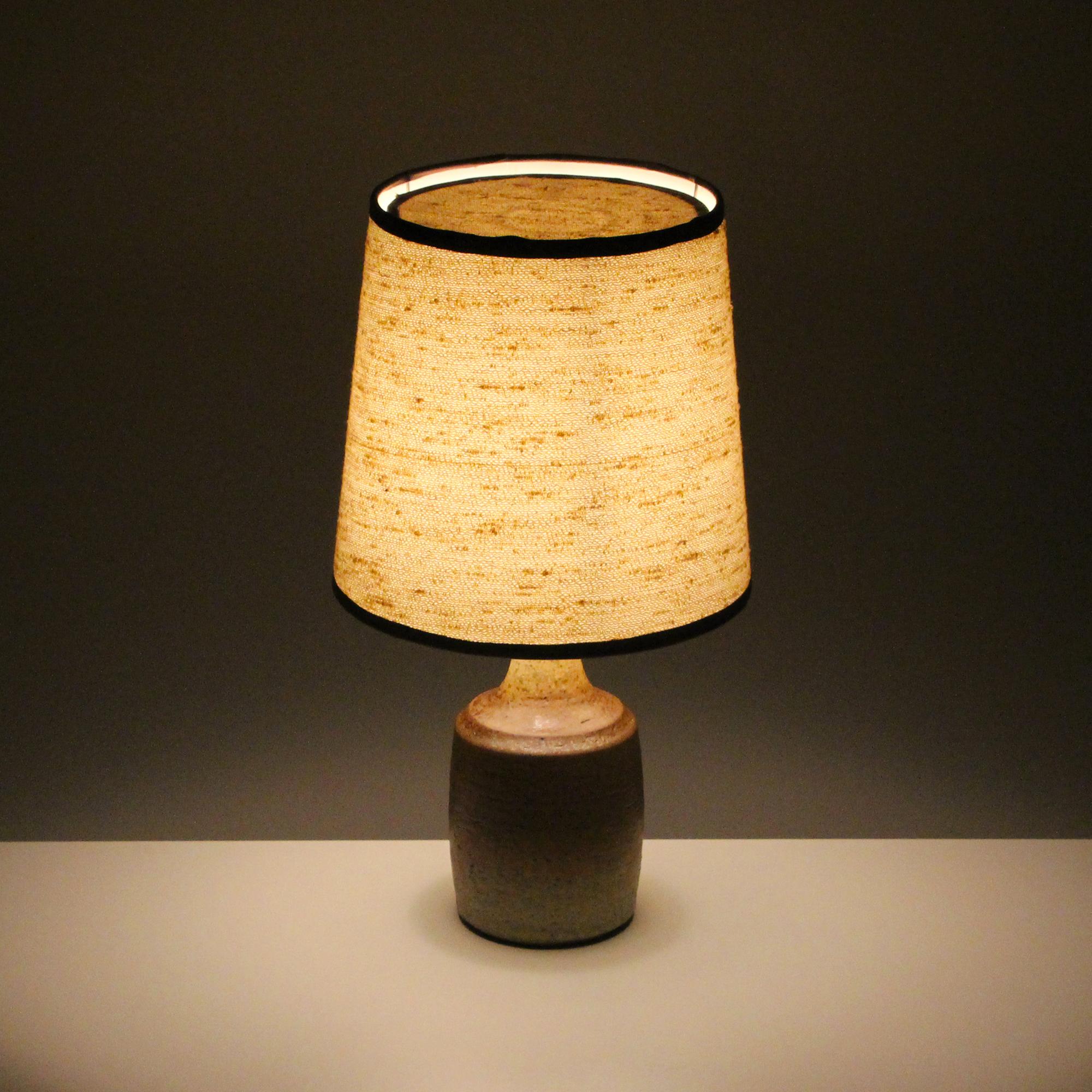 Late 20th Century Ceramic Table Lamp by Soholm Stentoj 1970s, with Vintage Shade Included